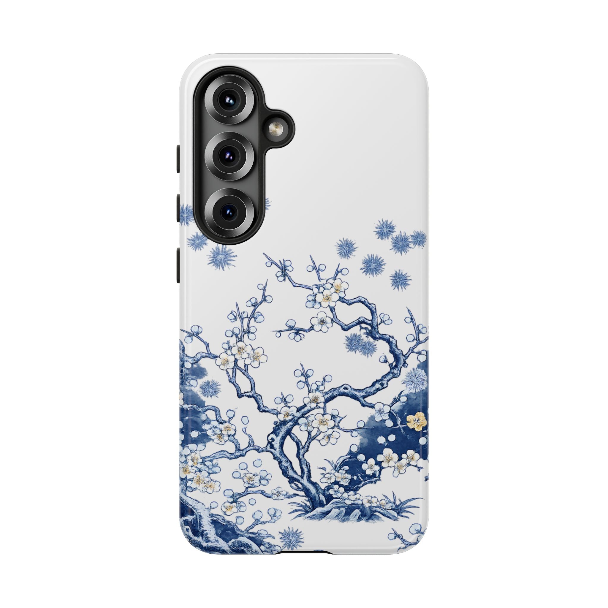 Vintage Blue White Porcelain Samsung Galaxy Phone Case | Chinoiserie Floral Tough Cover