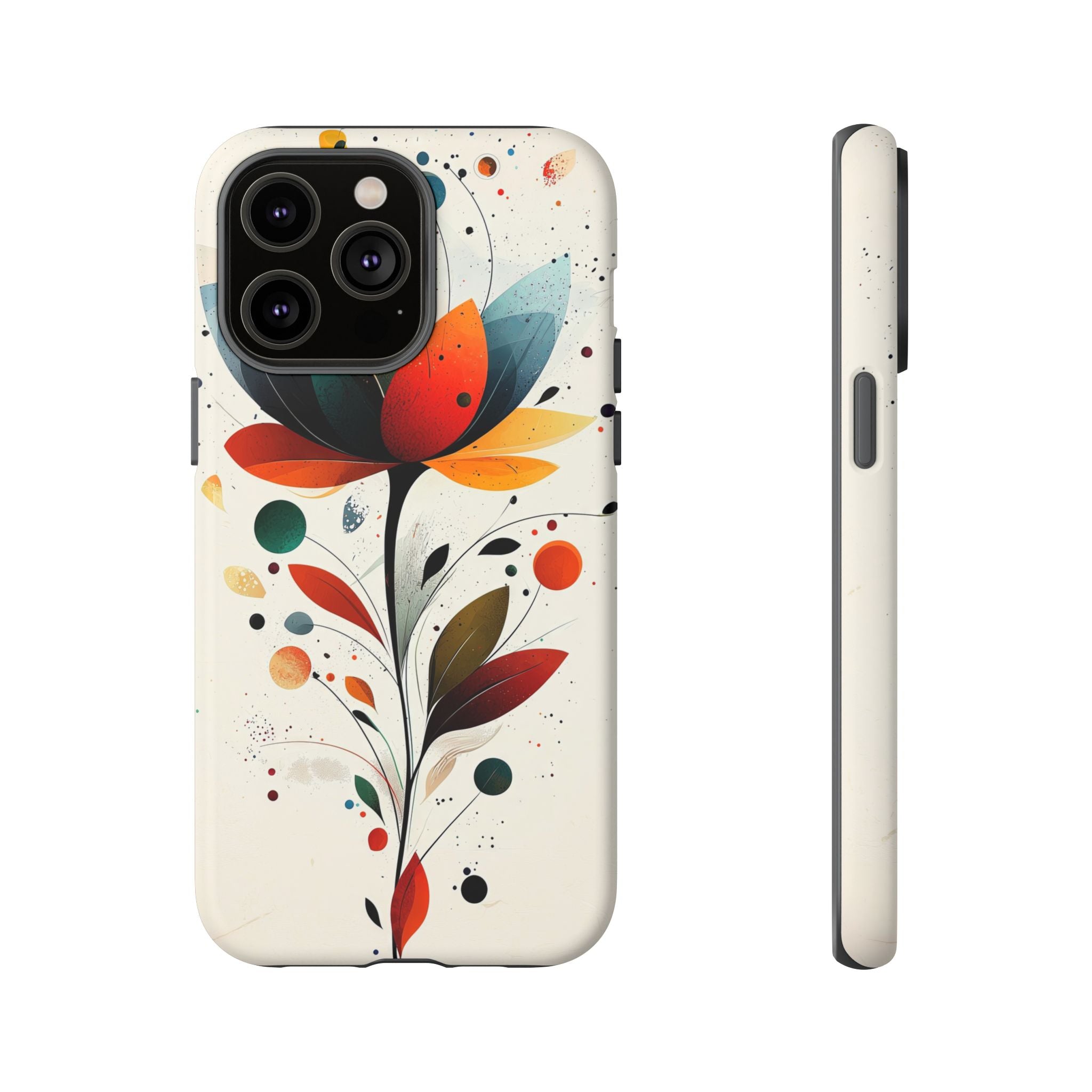 Floral Abstract Tough iPhone Case | Colourful Lotus Art Protective Cover