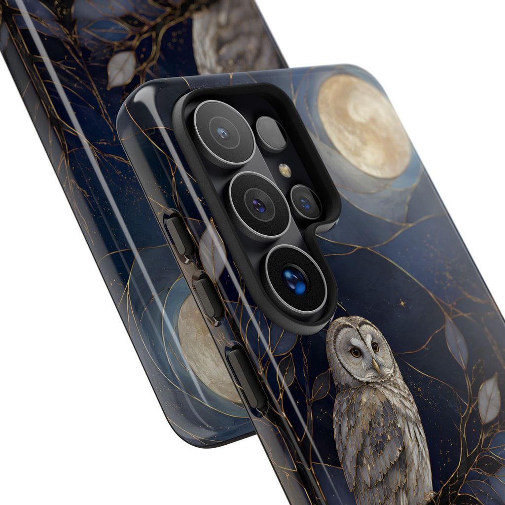 Owl Moon Samsung Galaxy Phone Case | Woodland Forest Night Art