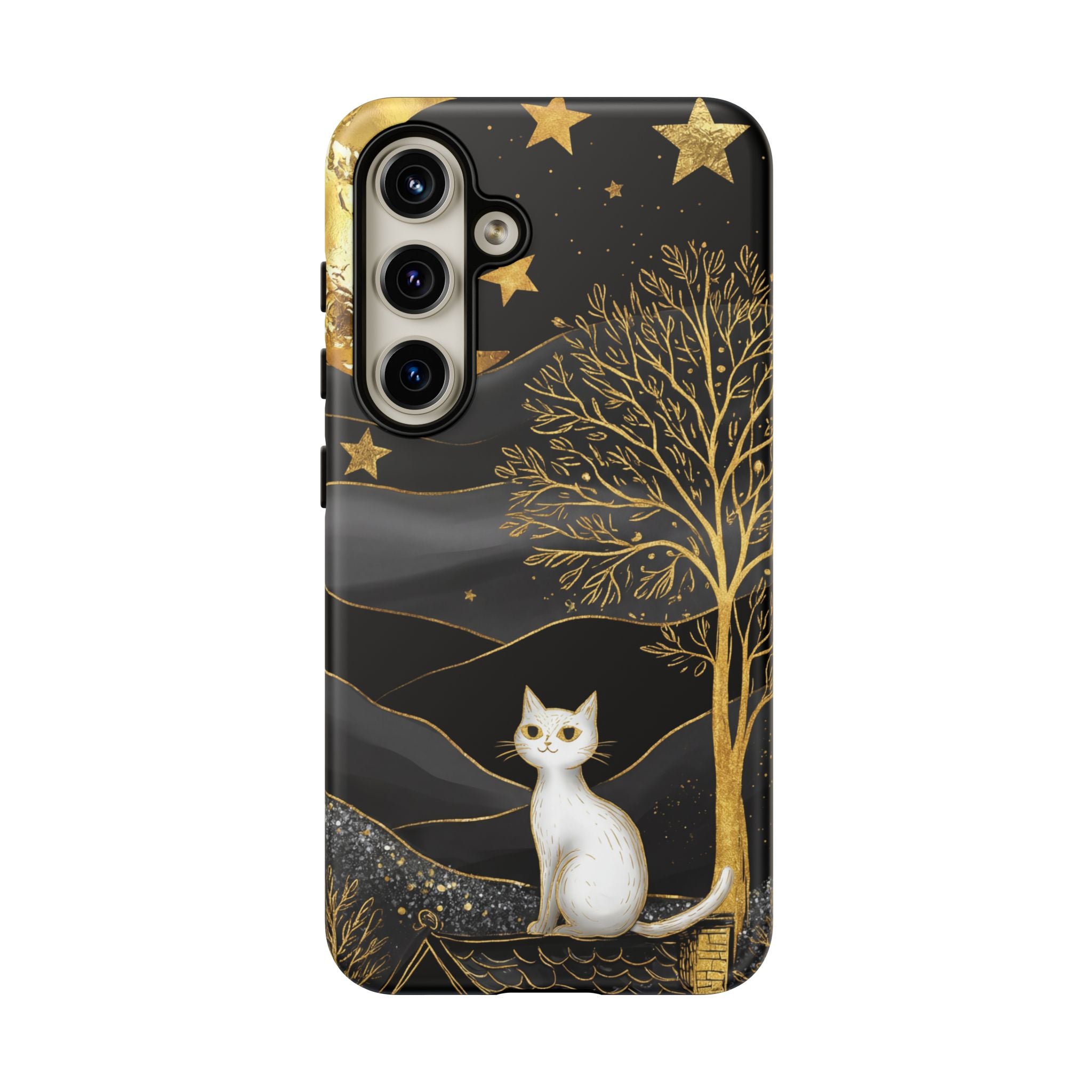 Gold Moon & Celestial Cat Samsung Galaxy Case