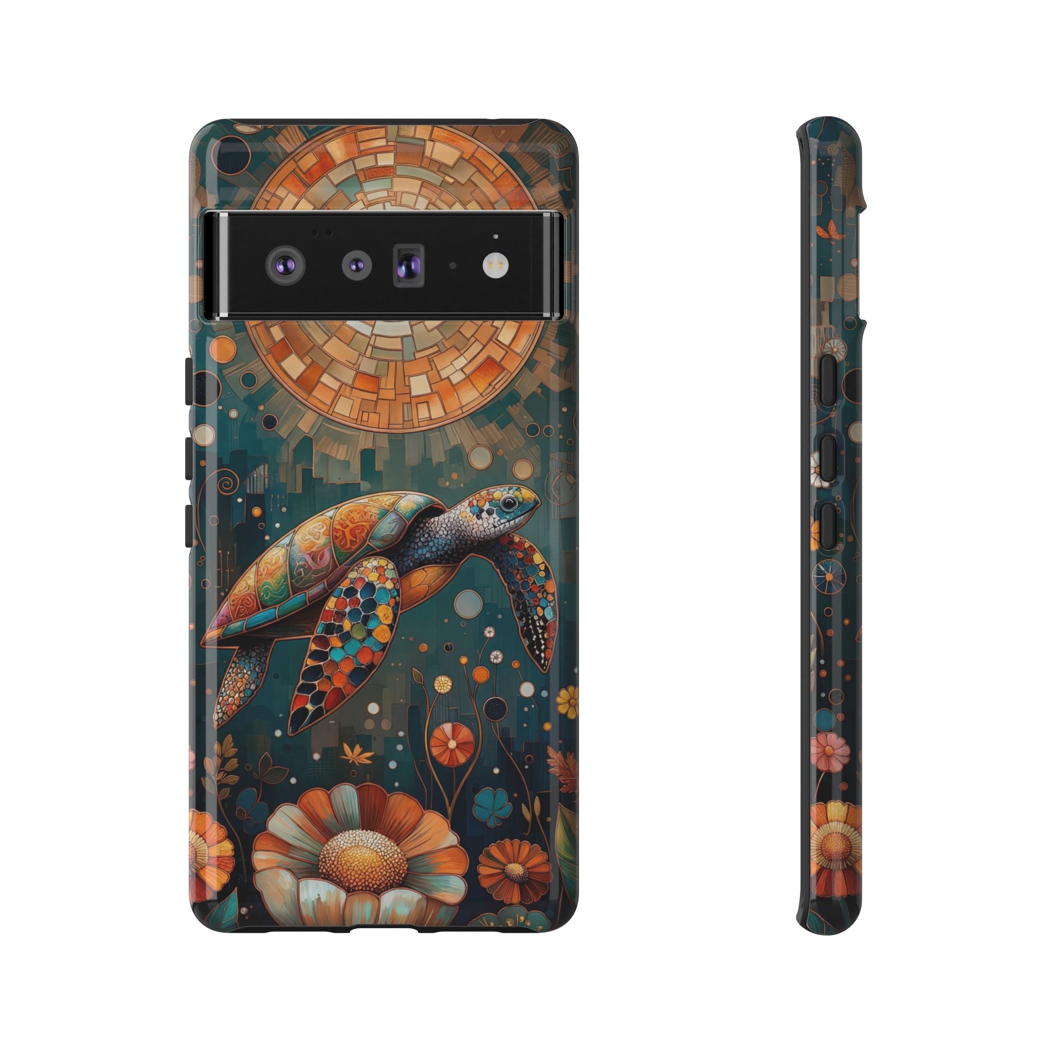 Sea Turtle Google Pixel Case | Artistic Floral Ocean Design