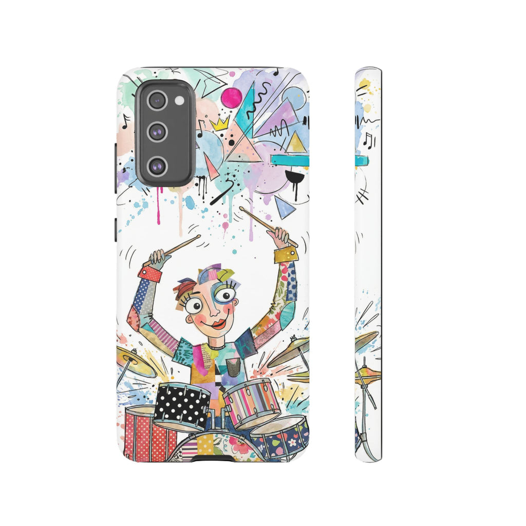 Drummer Boy Samsung Galaxy Phone Case | Colorful Cartoon Drum Kit Protective Cover