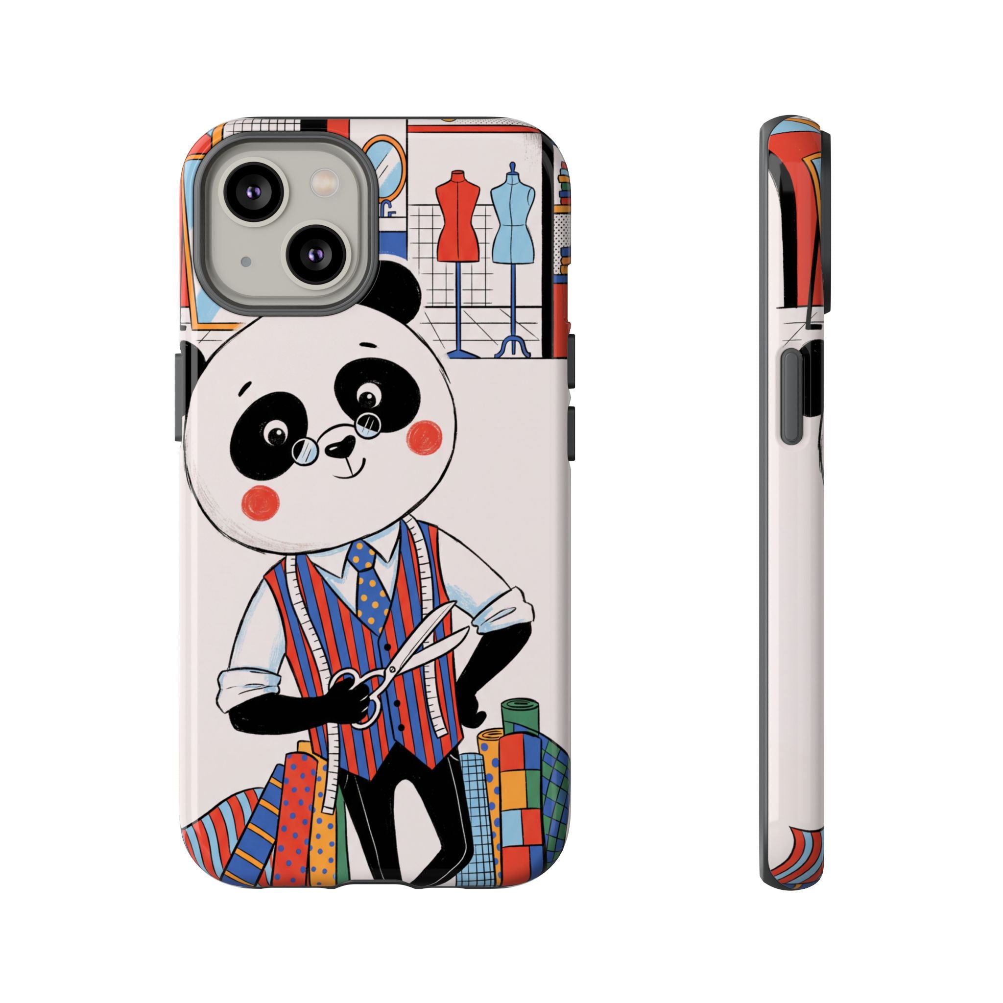 Panda Tailor iPhone Case | Cute Seamstress Cartoon