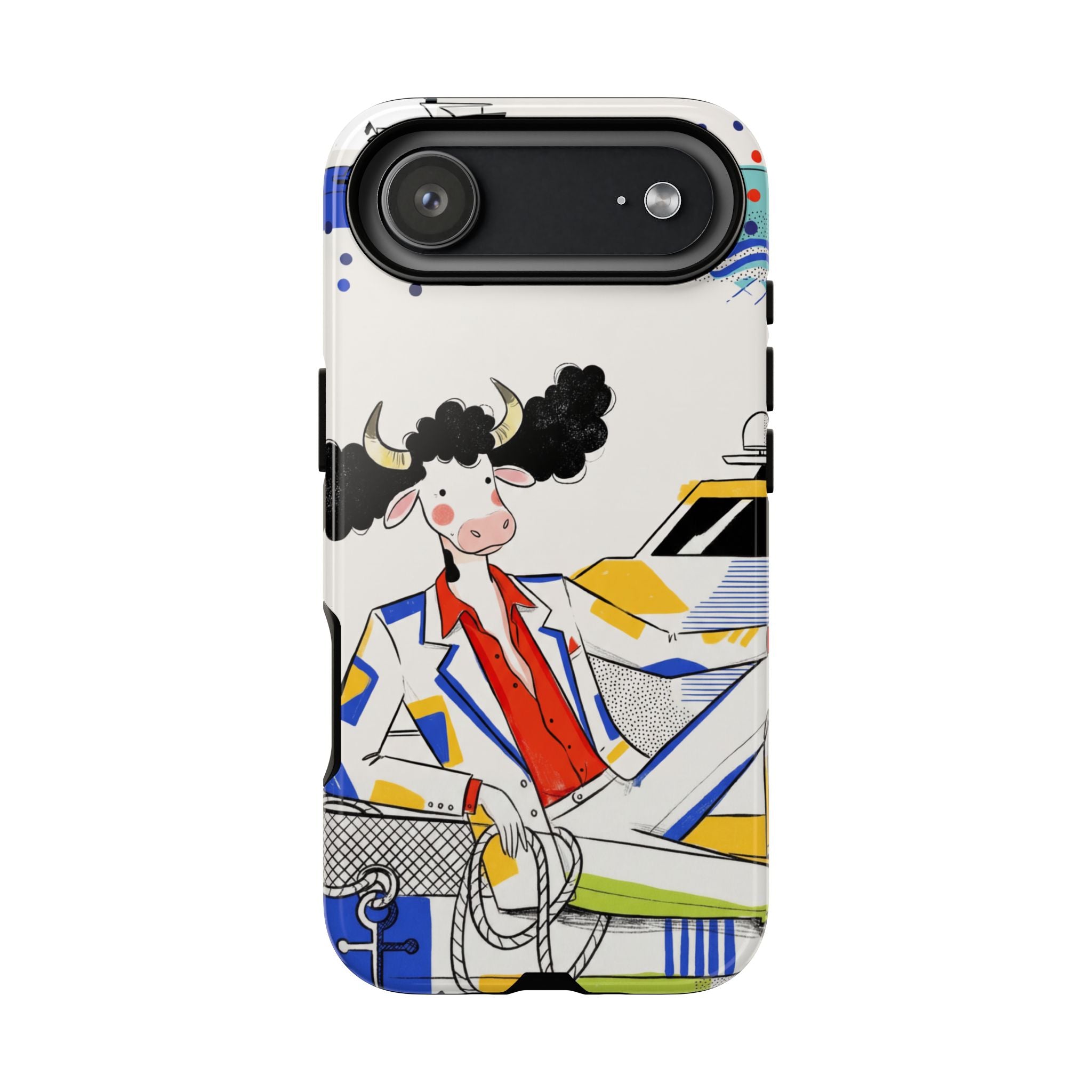 Nautical Cow Graphic Protective iPhone Case