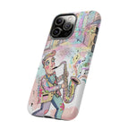 Custodia iPhone Sassofonista | Illustrazione Jazz Pastello