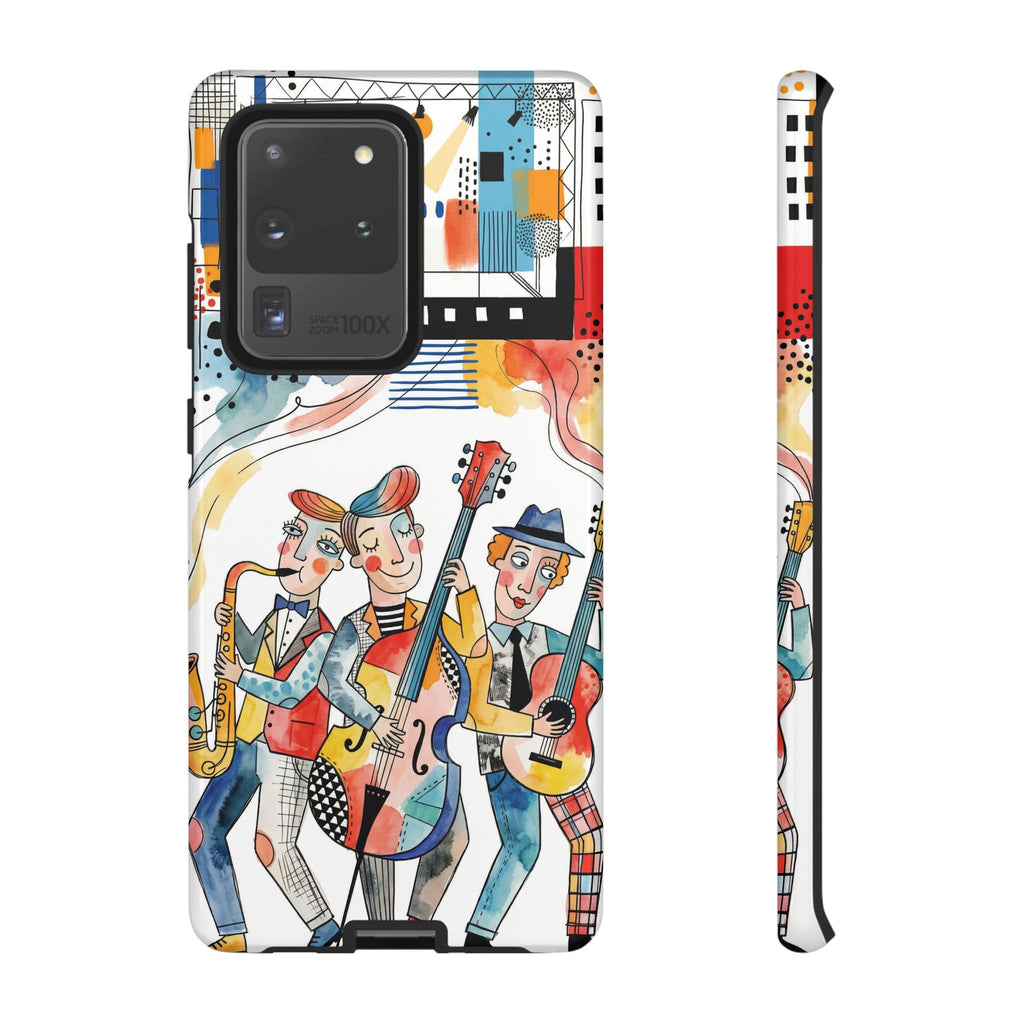 Custodia per Samsung Galaxy Illustrata Trio Musicale | Cover Colorata con Band Jazz