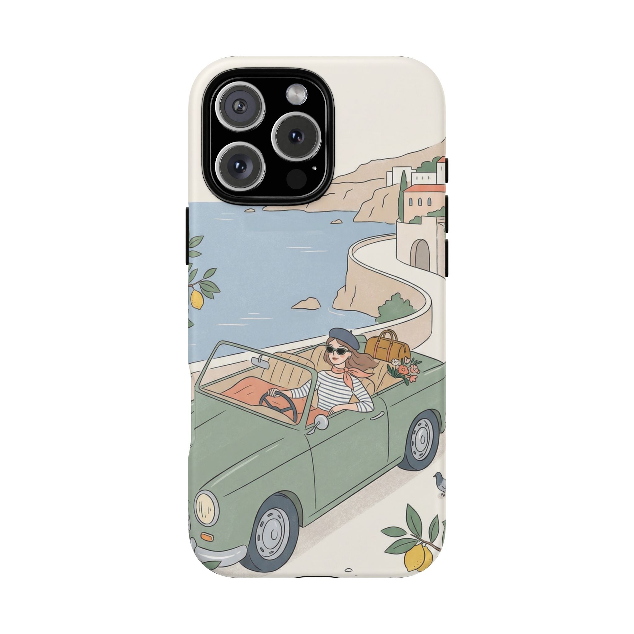 Retro Coastal Road Trip Design iPhone Case