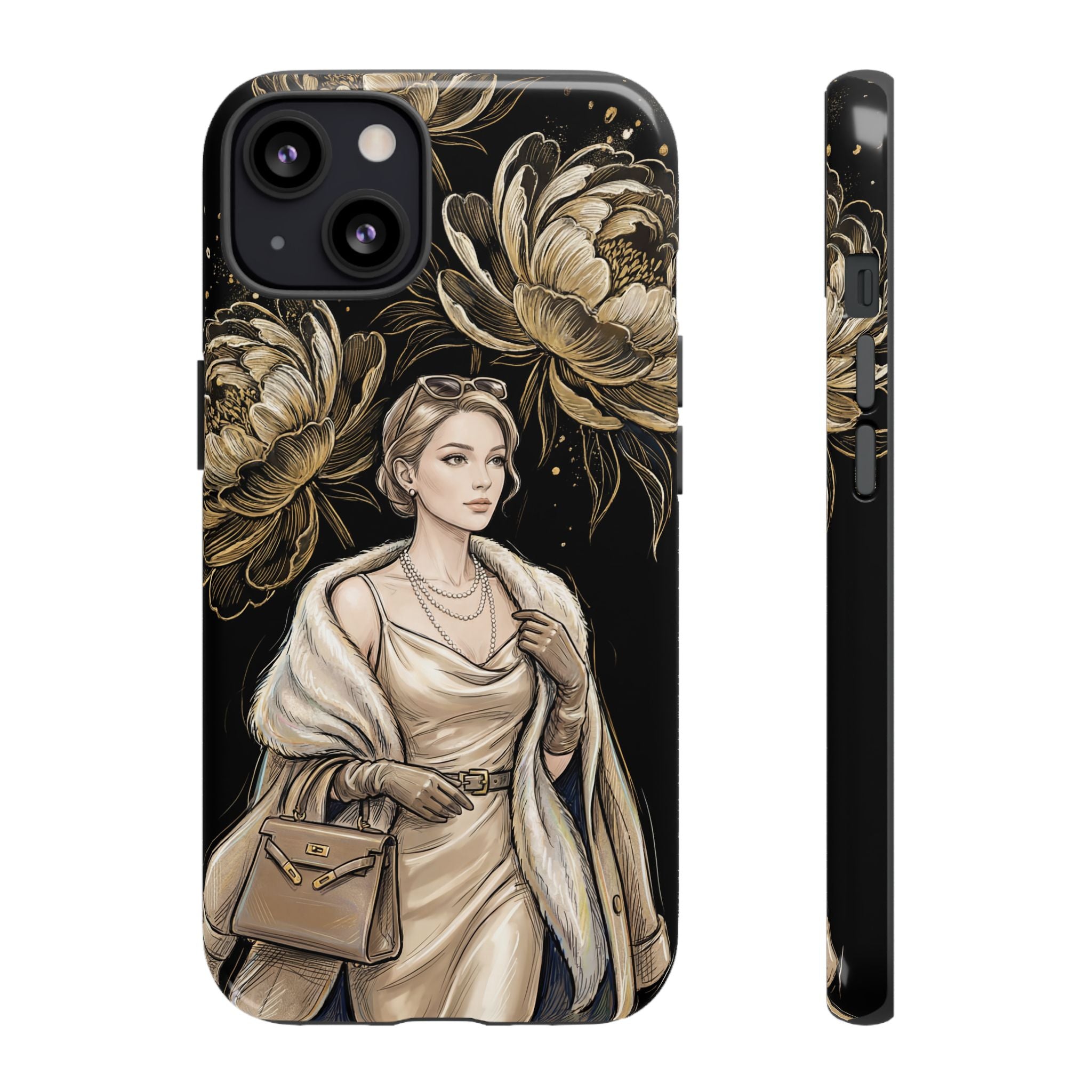 Elegant Vintage Lady Floral iPhone Case | Chic Protective Cover for Women