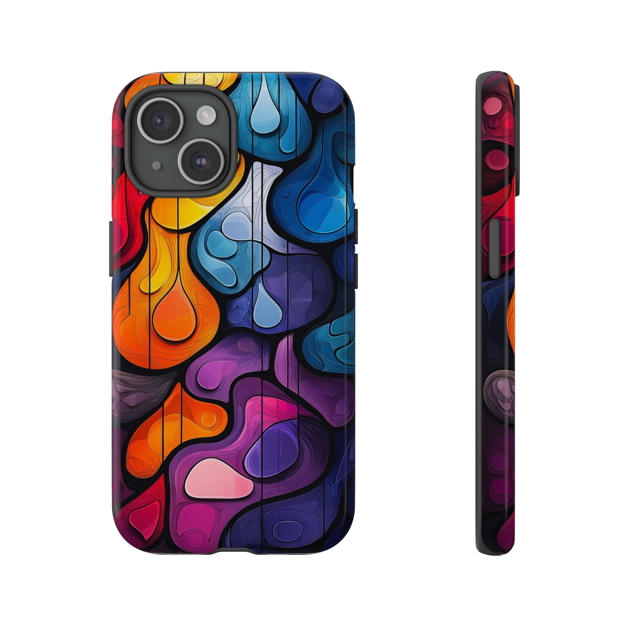 Abstract Colourful Drop iPhone Case — Vibrant Stained-Glass