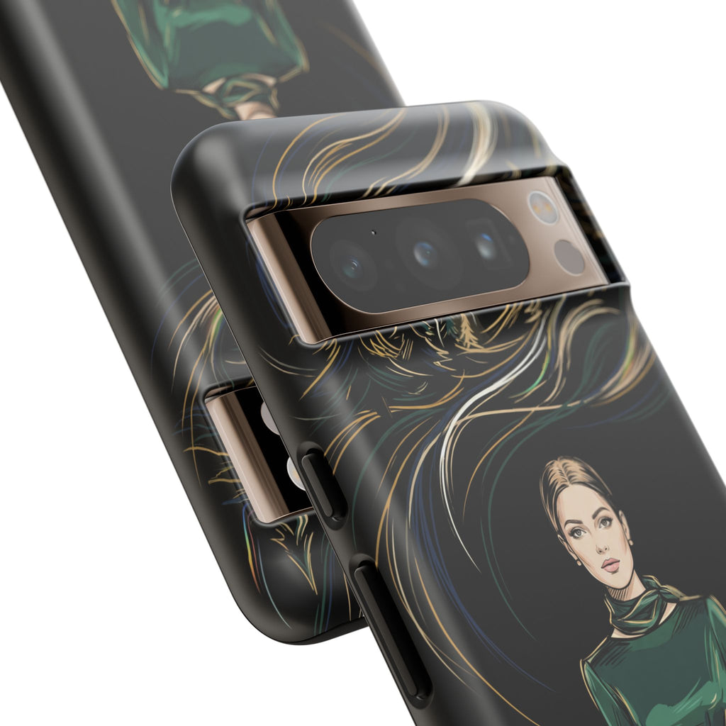 Custodia per Google Pixel Donna Elegante nella Foresta