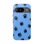 Blue Paw Print Tough Google Pixel Case — Protective Dog & Cat Lover Cover