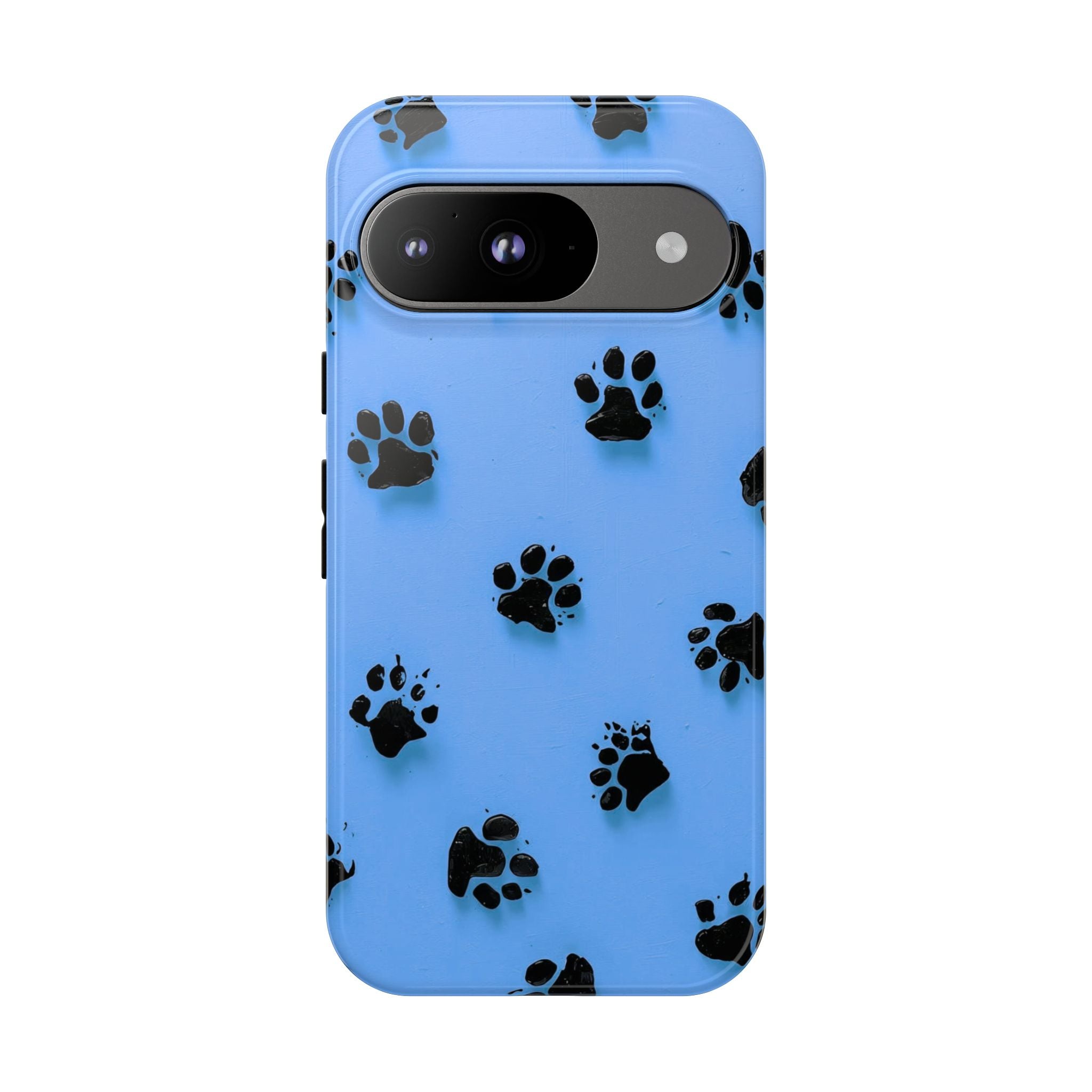 Blue Paw Print Tough Google Pixel Case — Protective Dog & Cat Lover Cover