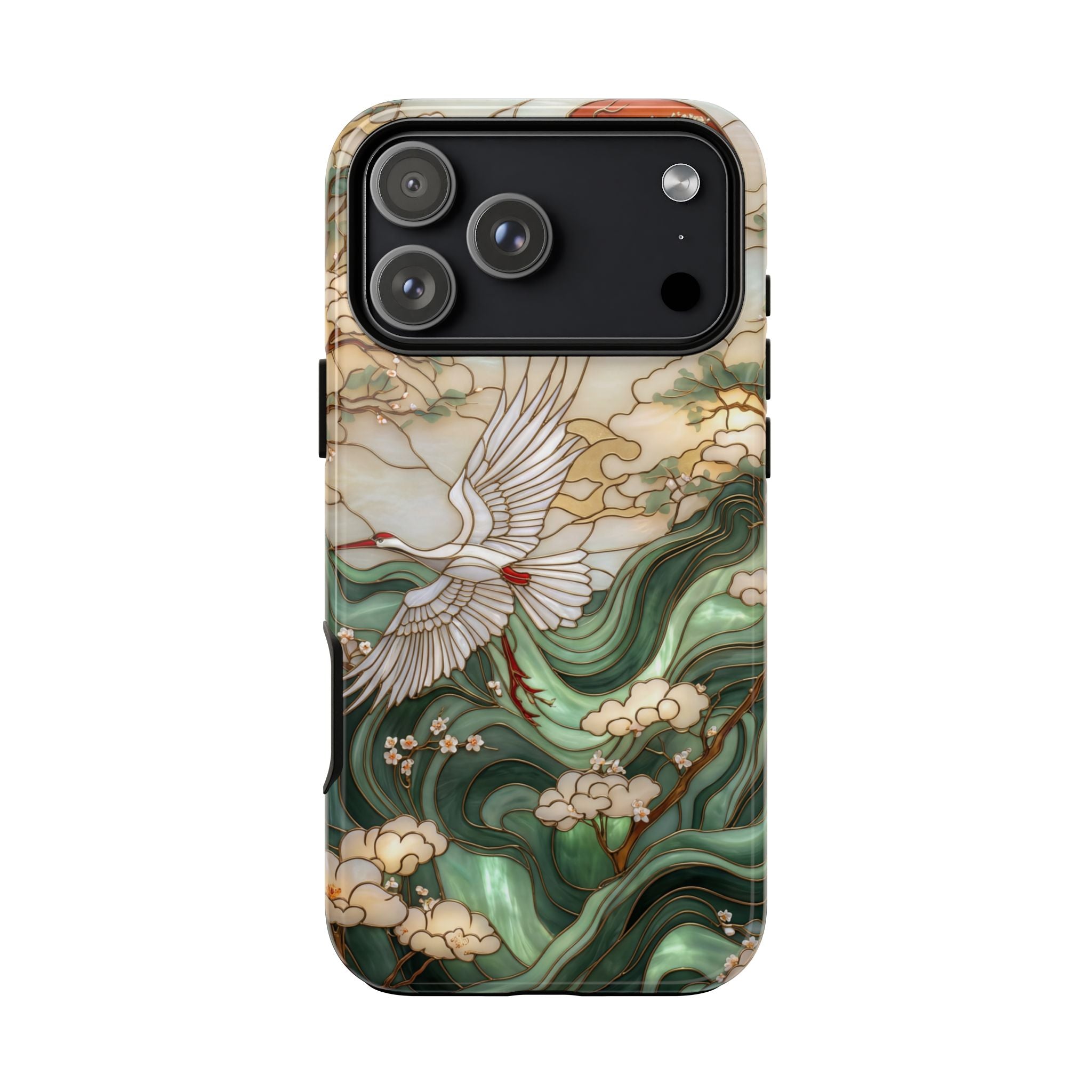 Cranes & Waves Protective iPhone Case | Japanese-Inspired Art Phone Cover