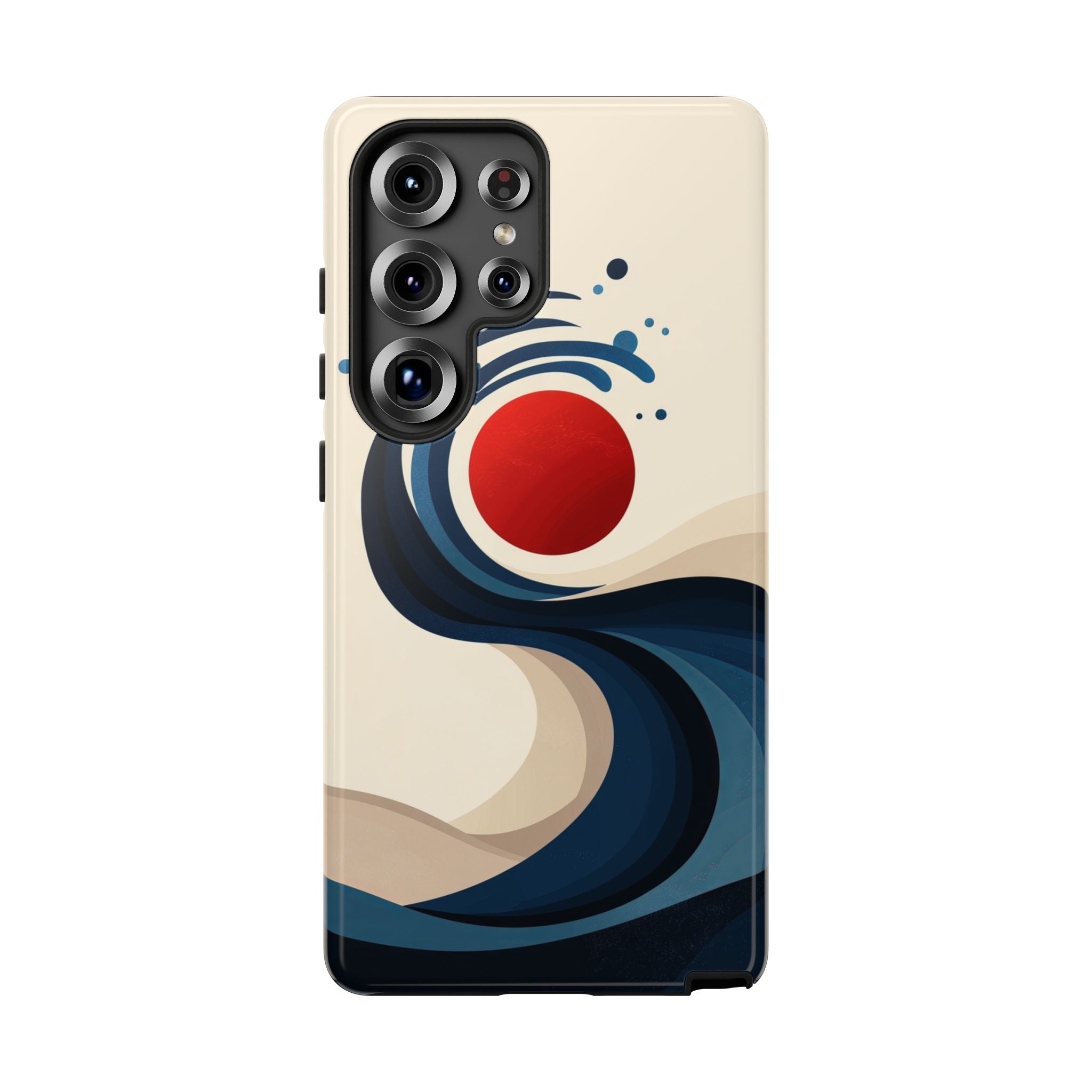 Abstract Wave Samsung Galaxy Case | Red Sun Ocean Art