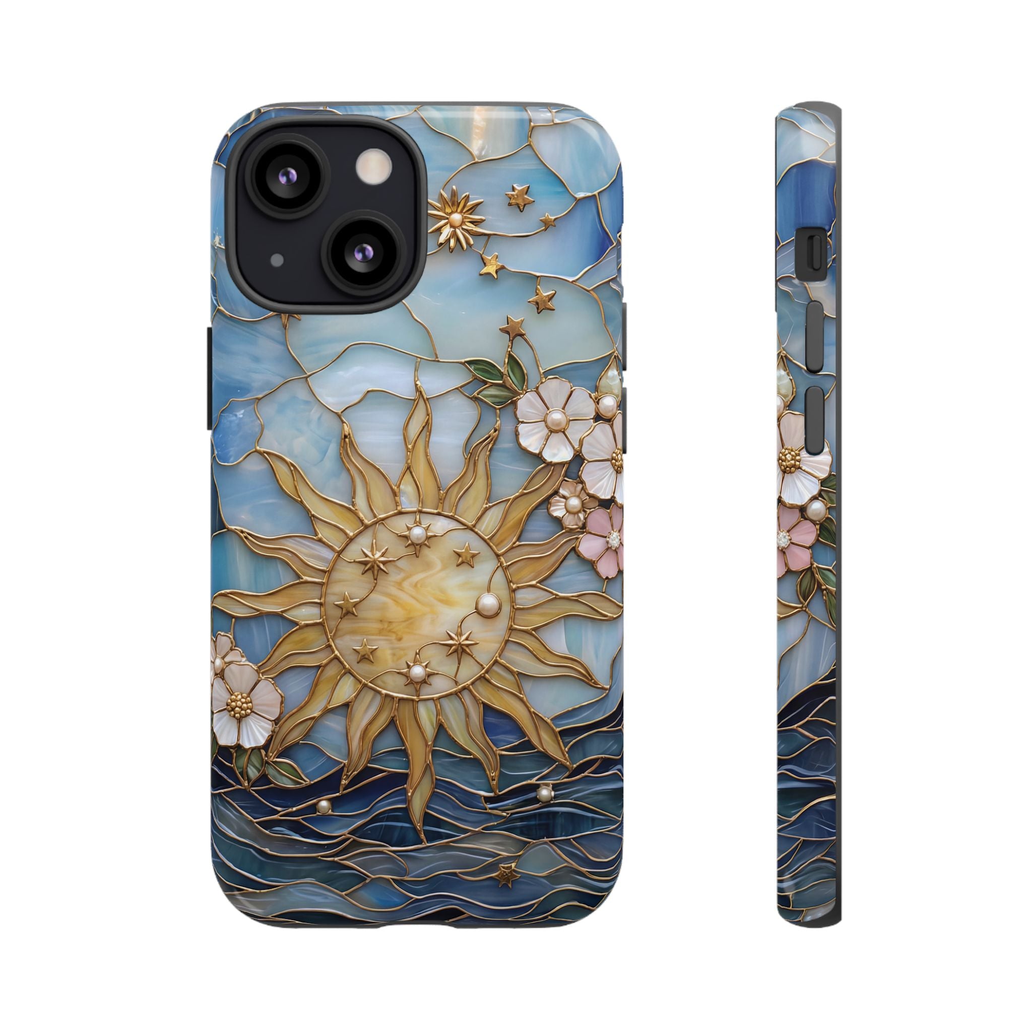 Stained Glass Floral Sun & Sea Tough iPhone Case