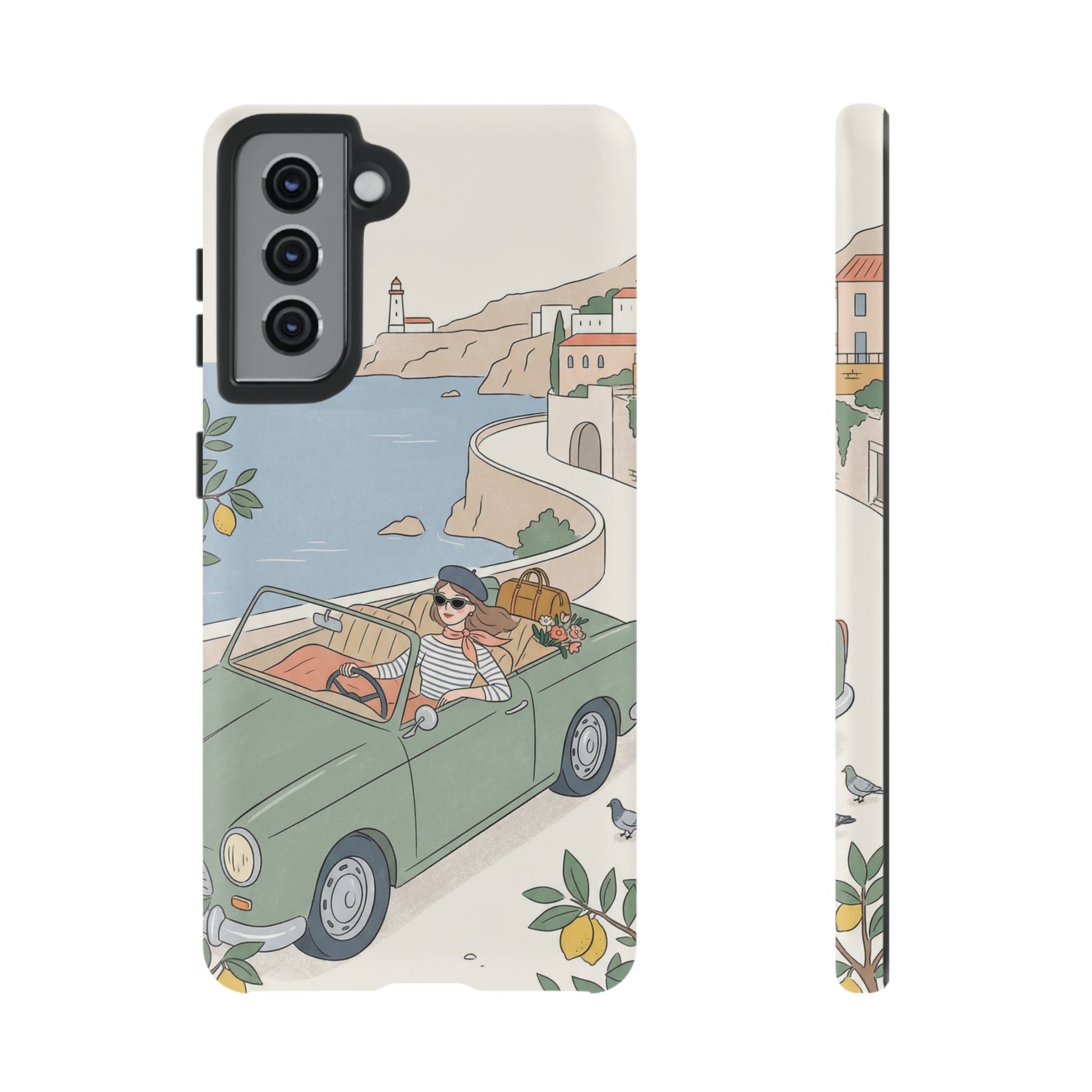 Retro Coastal Road Trip Design Samsung Galaxy Phone Case