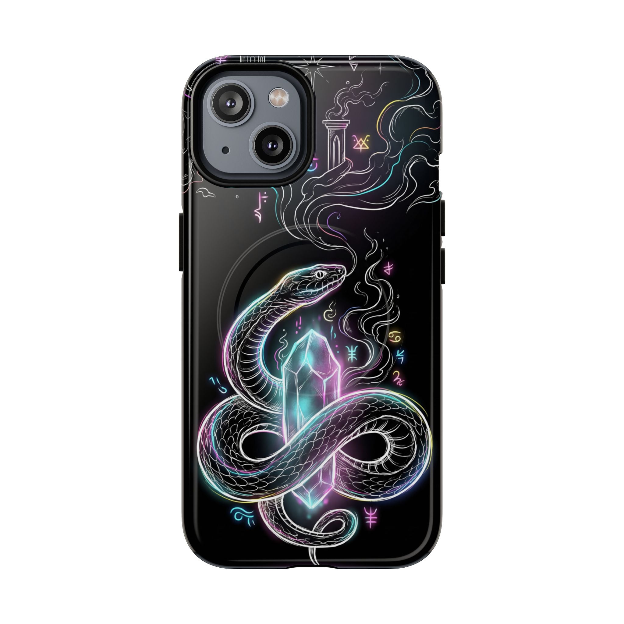 Neon Occult Mystic Snake Crystal MagSafe iPhone Case
