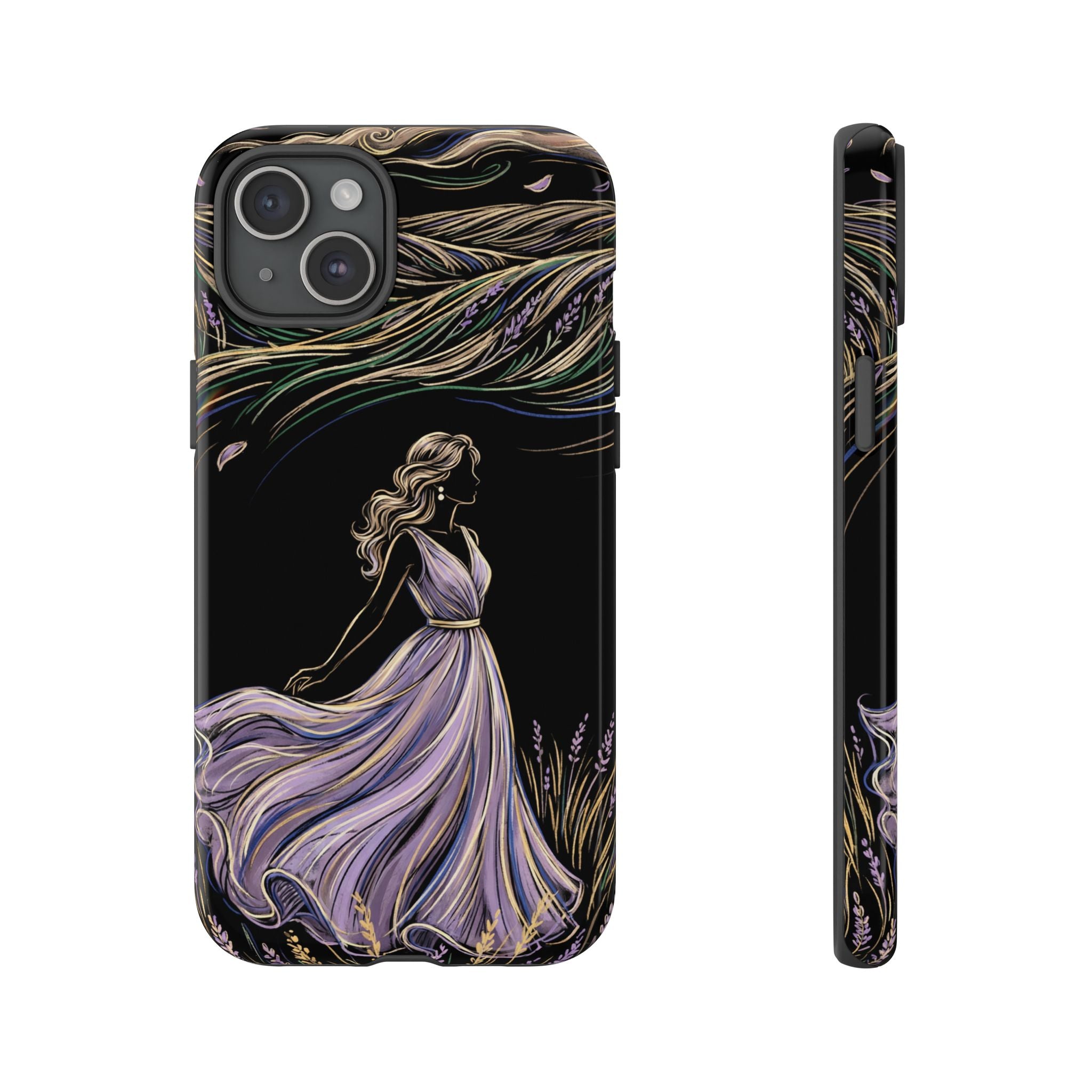 Lavender Breeze iPhone Case | Elegant Dancing Woman Floral Protection
