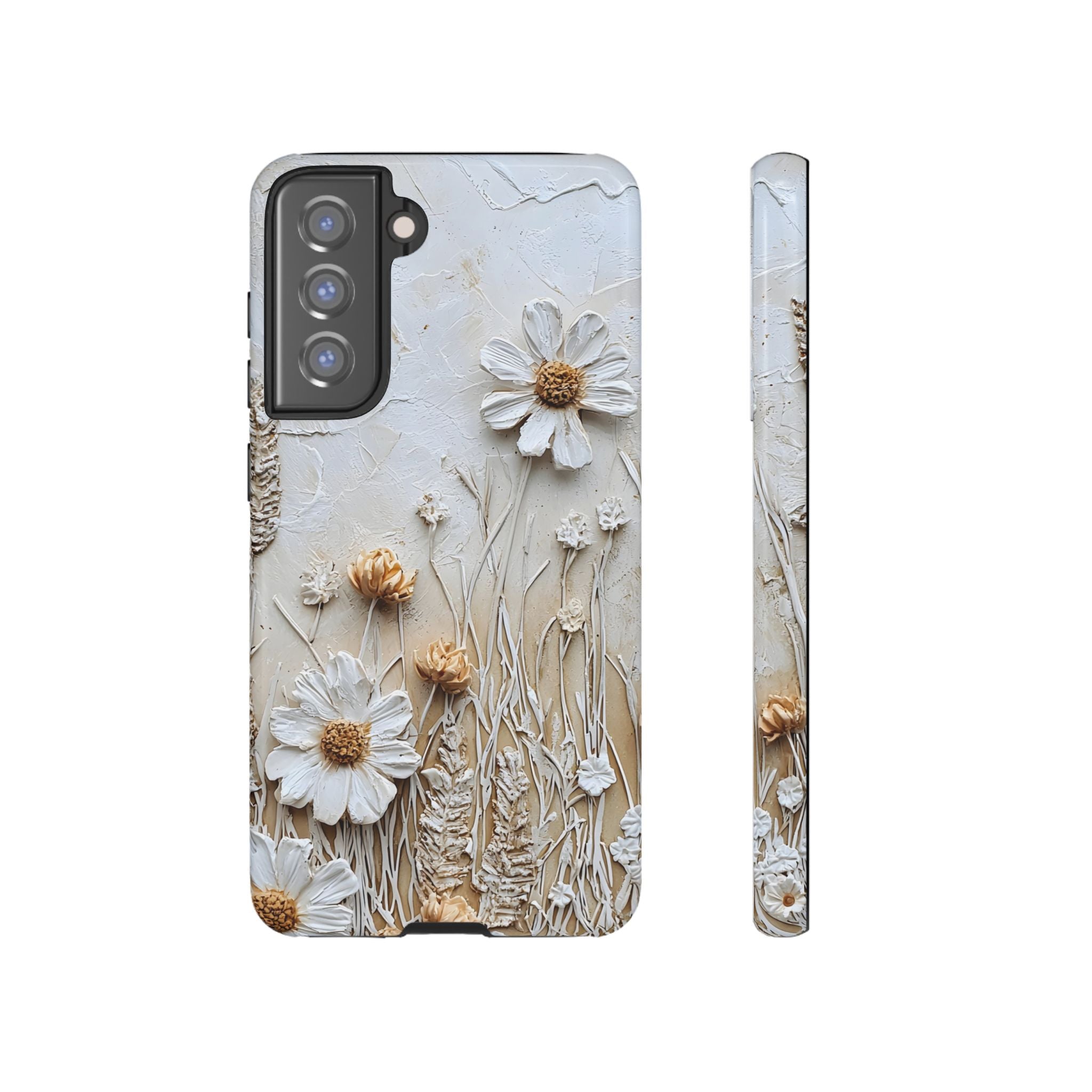 Textured Daisy Art Floral Relief Samsung Galaxy Case