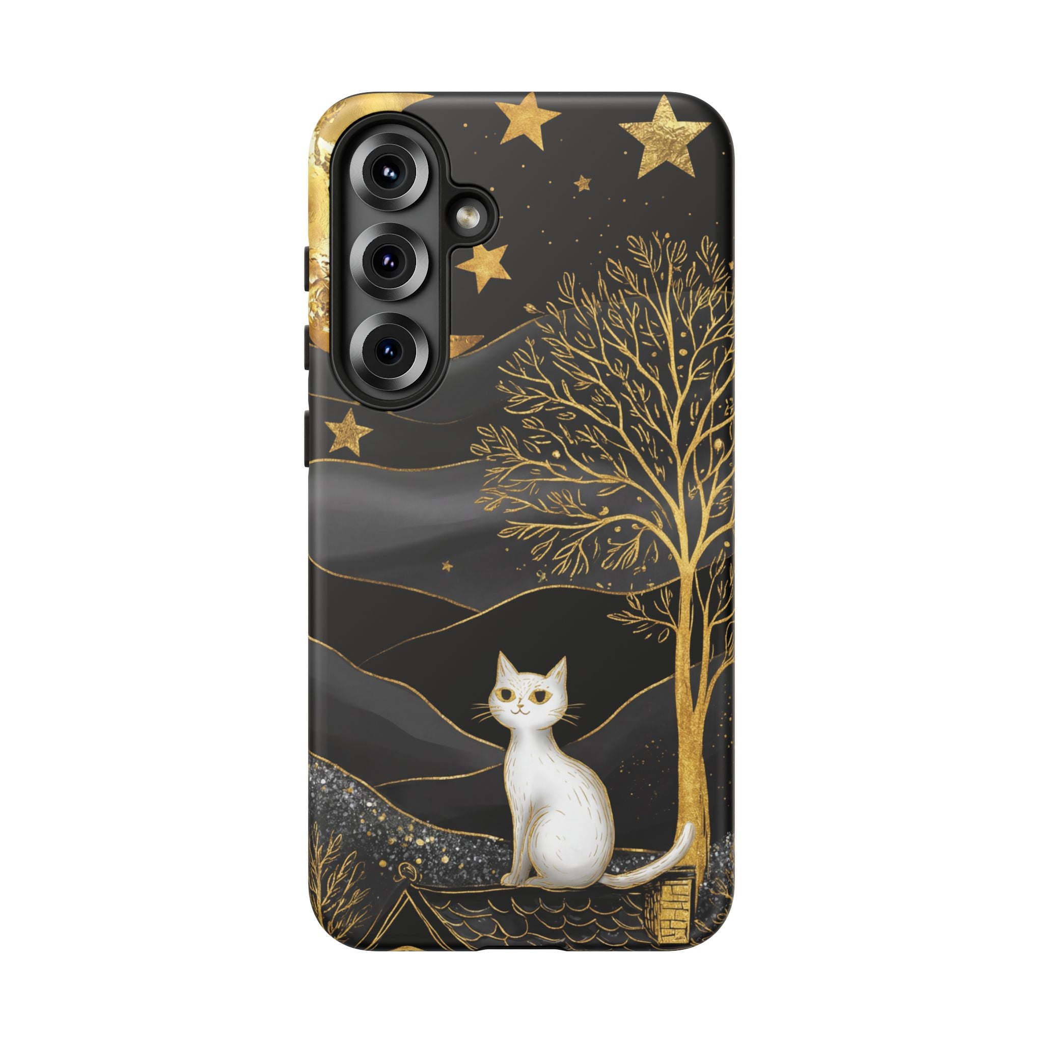 Gold Moon & Celestial Cat Samsung Galaxy Case