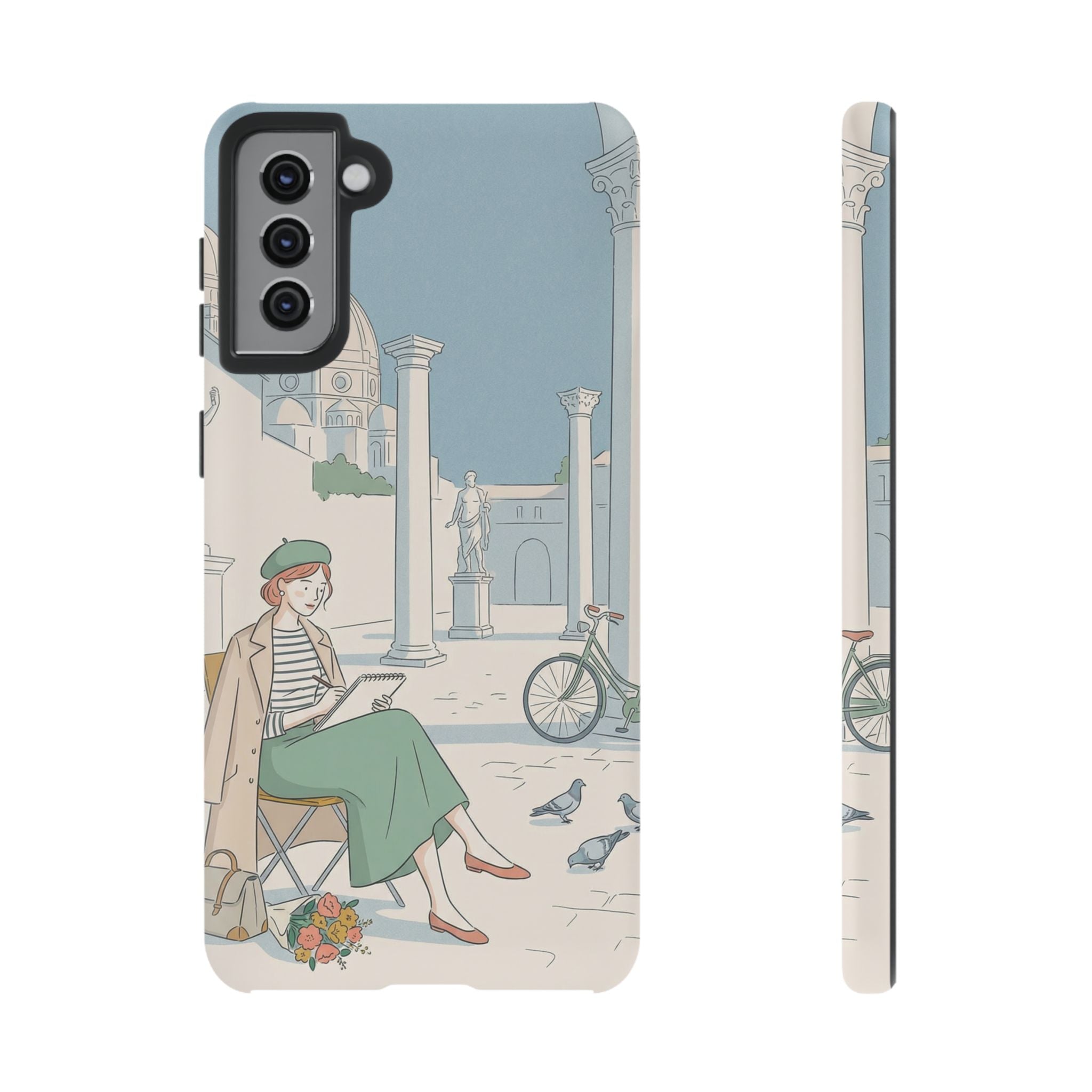 Florence Art Aesthetic Samsung Galaxy Phone Case | Renaissance Italy Travel Illustration
