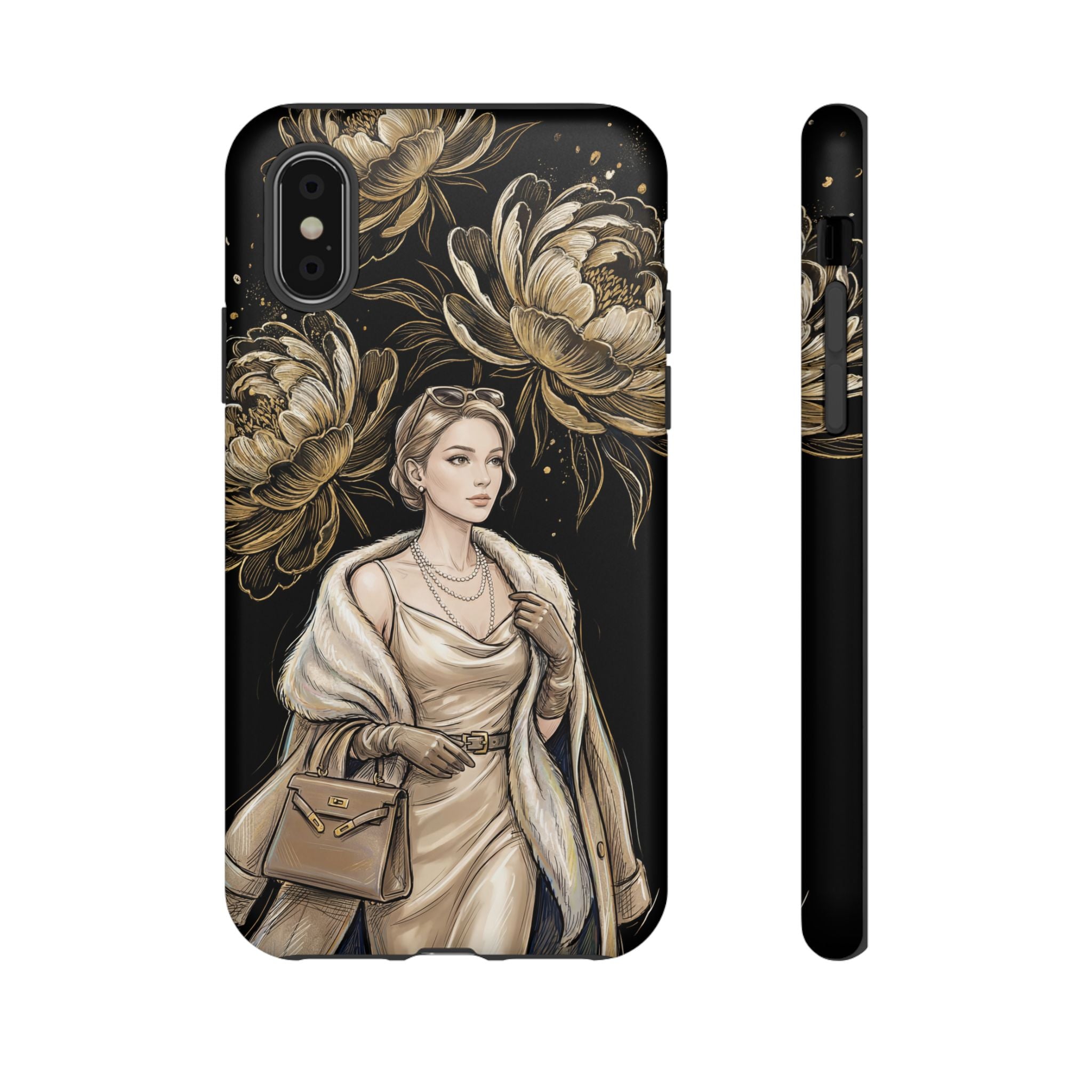 Elegant Vintage Lady Floral iPhone Case | Chic Protective Cover for Women