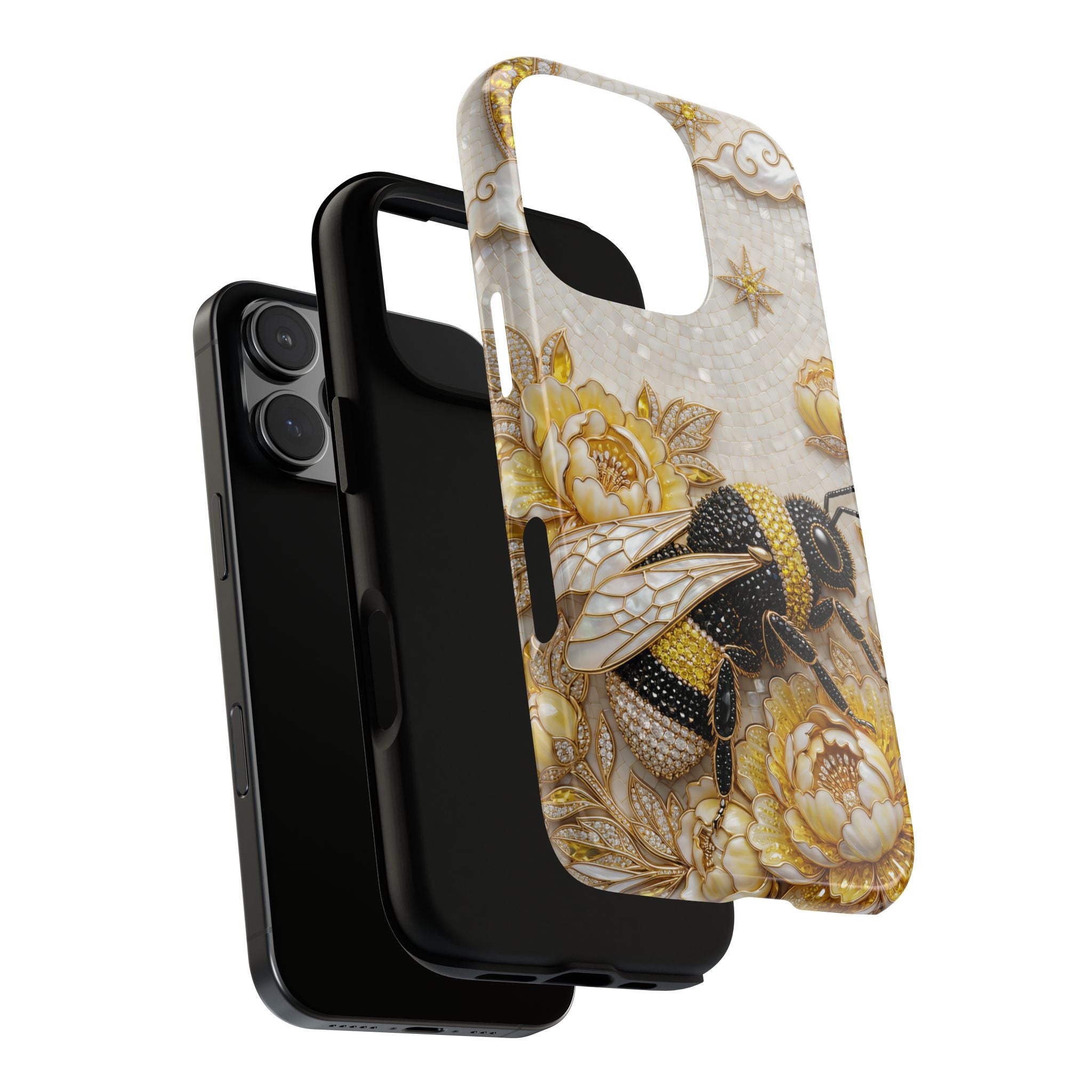 Golden Bee iPhone Case | Floral Moon iPhone Protector