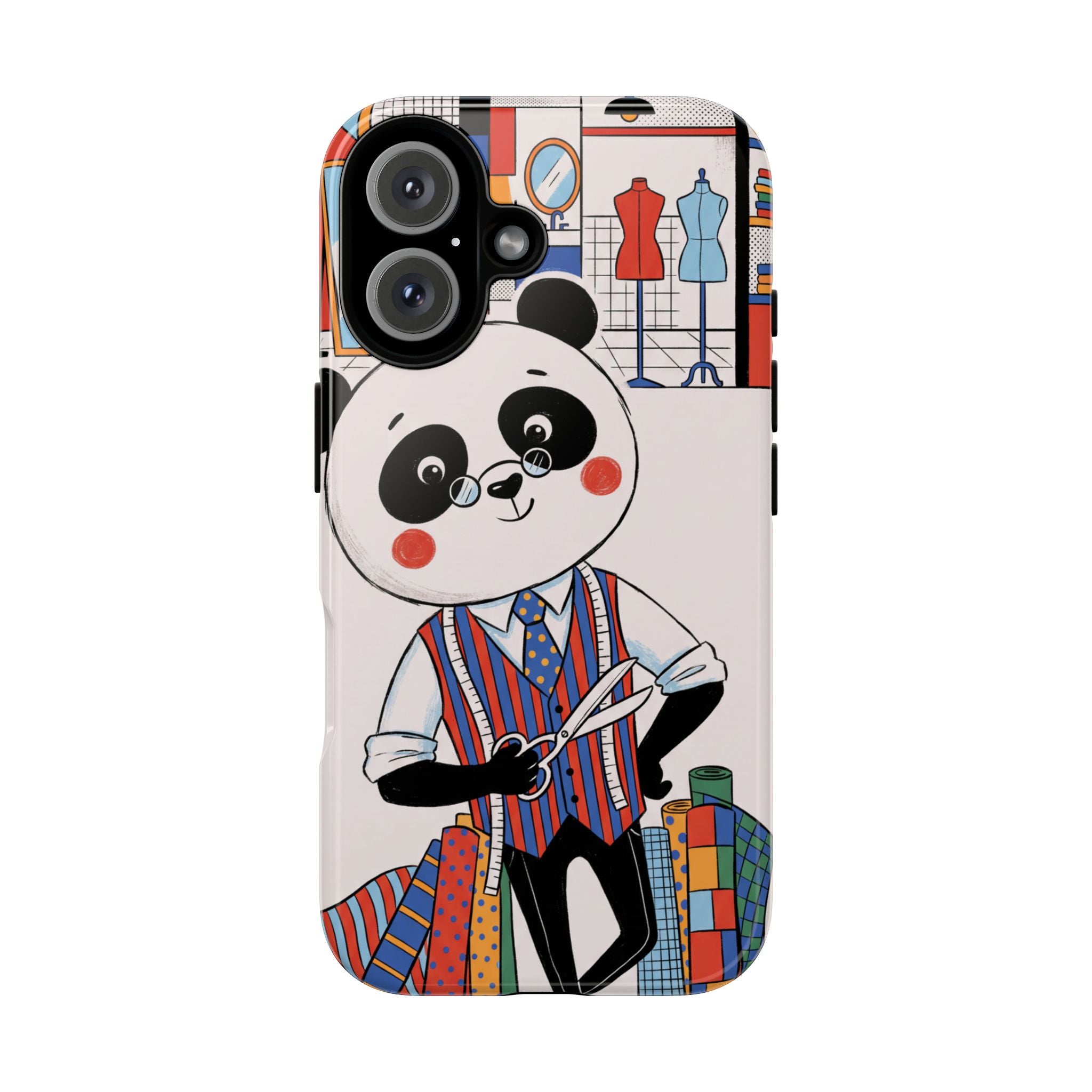 Panda Tailor iPhone Case | Cute Seamstress Cartoon