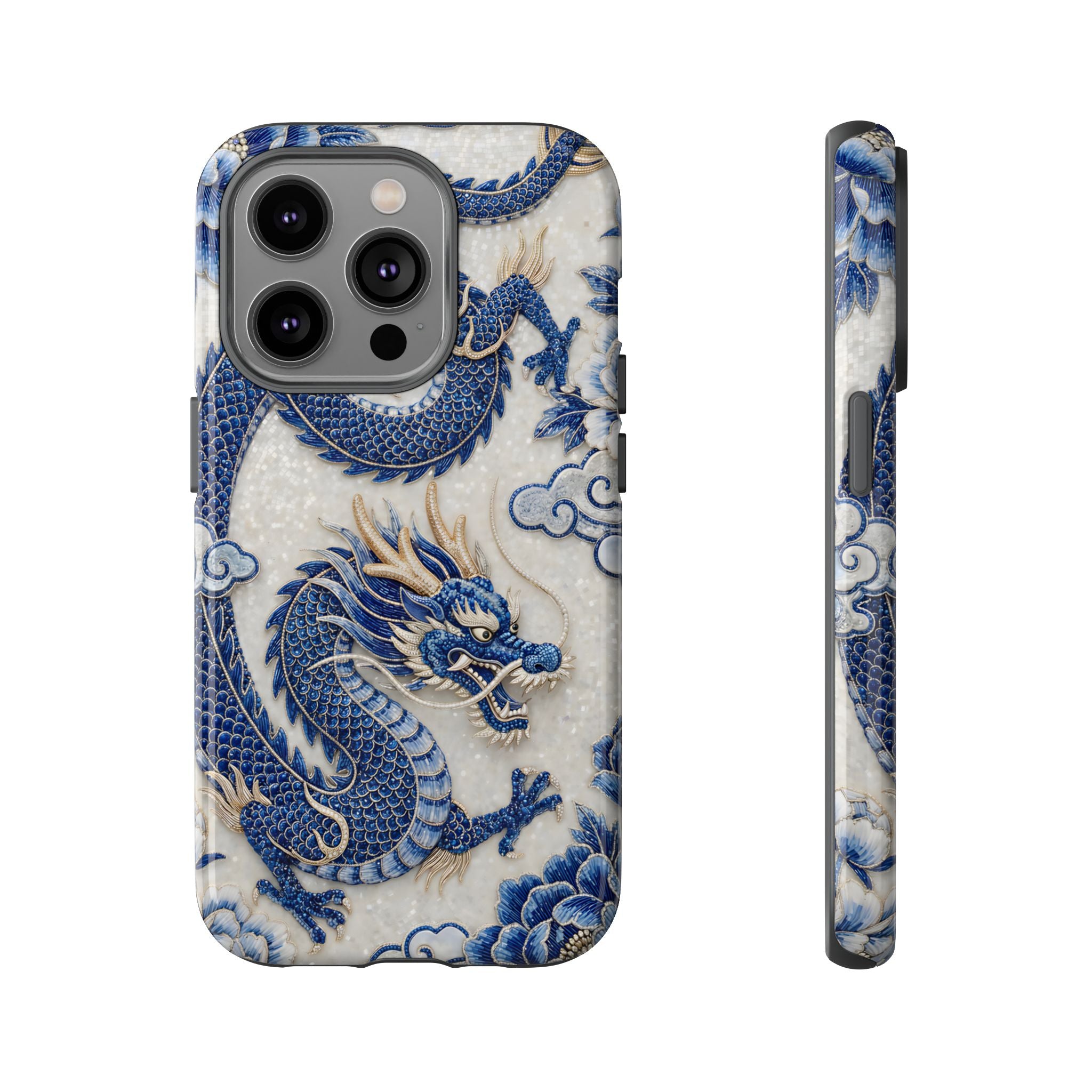 Asian Zodiac Dragon iPhone Case V2 | Blue & White Porcelain Luxury Protective Case | Year of the Dragon Gift