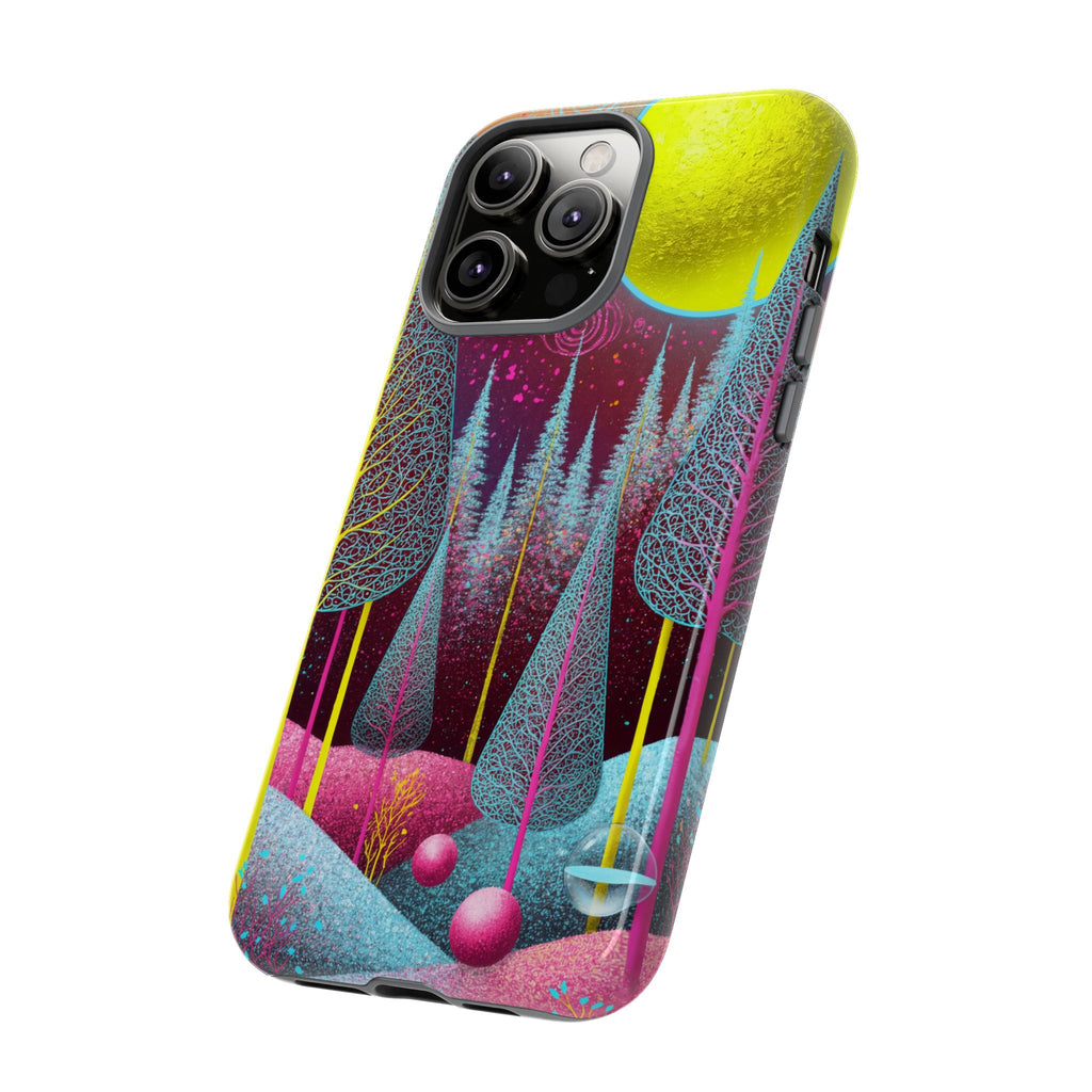 Neon Dreamscape Forest iPhone Case