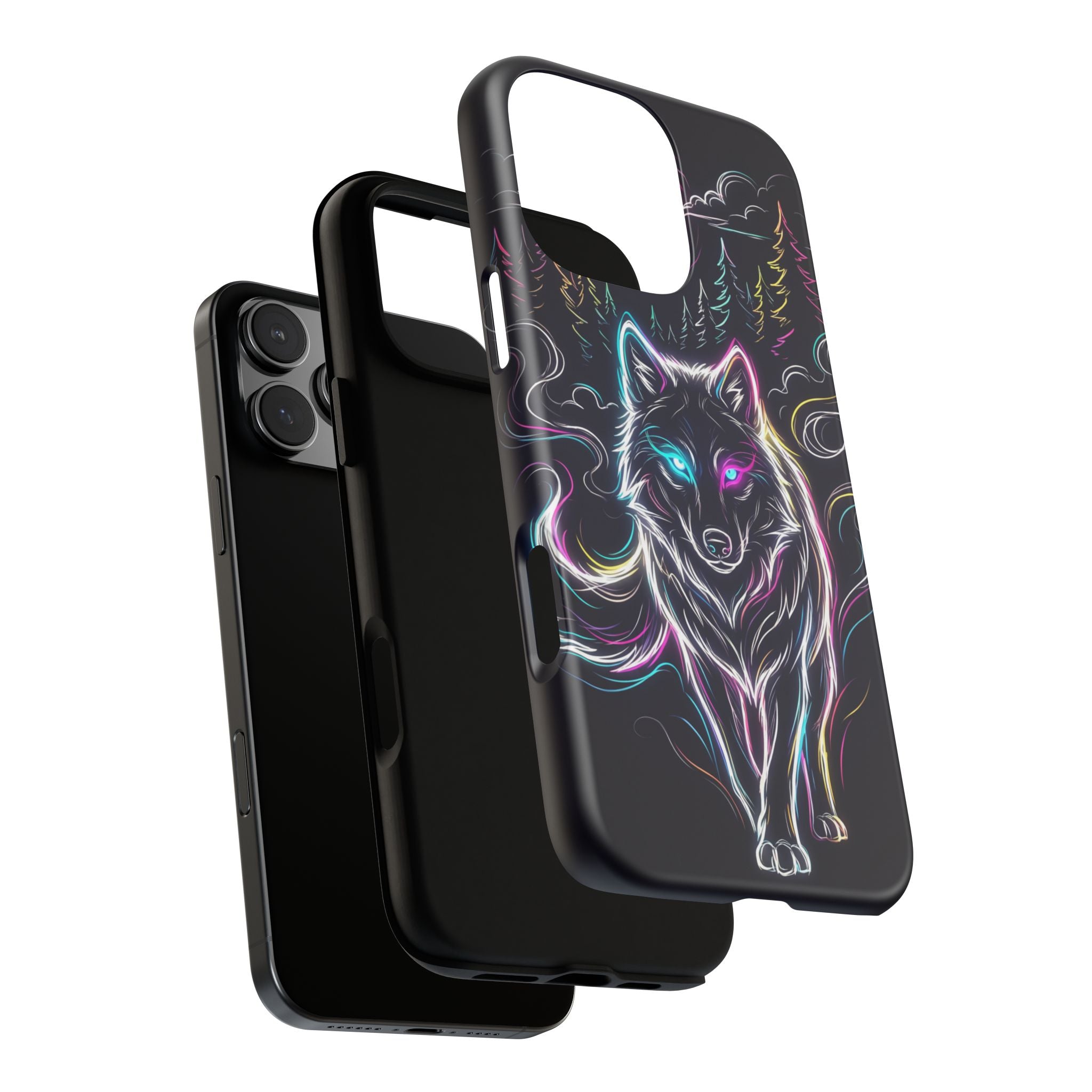Neon Wolf iPhone Case | Mystic Glow Protective Tough Case