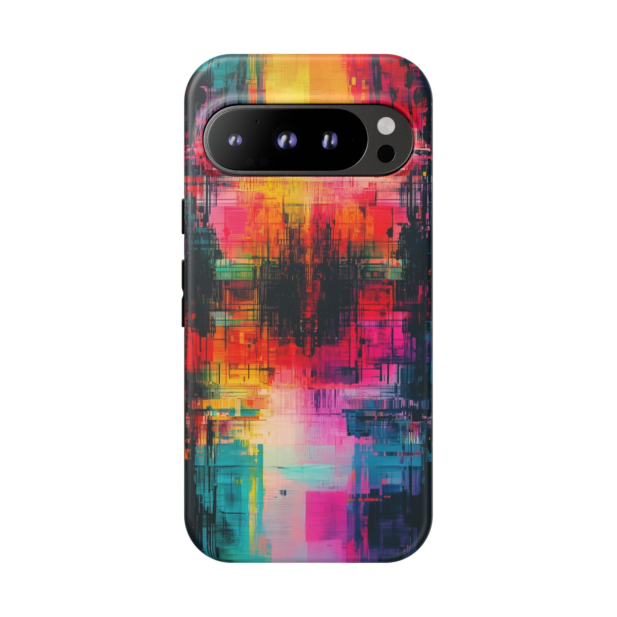 Abstract Neon Glitch Art Tough Google Pixel Case