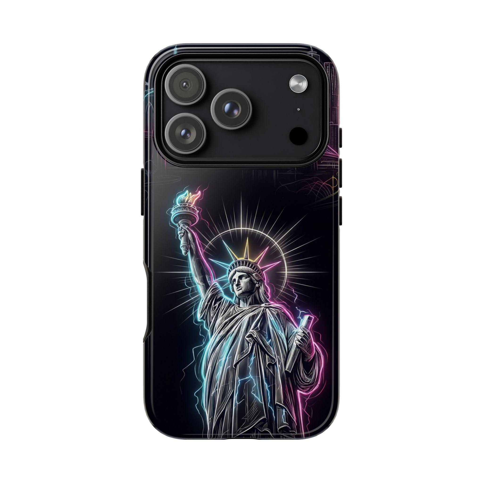 Neon Statue of Liberty Tough iPhone Case