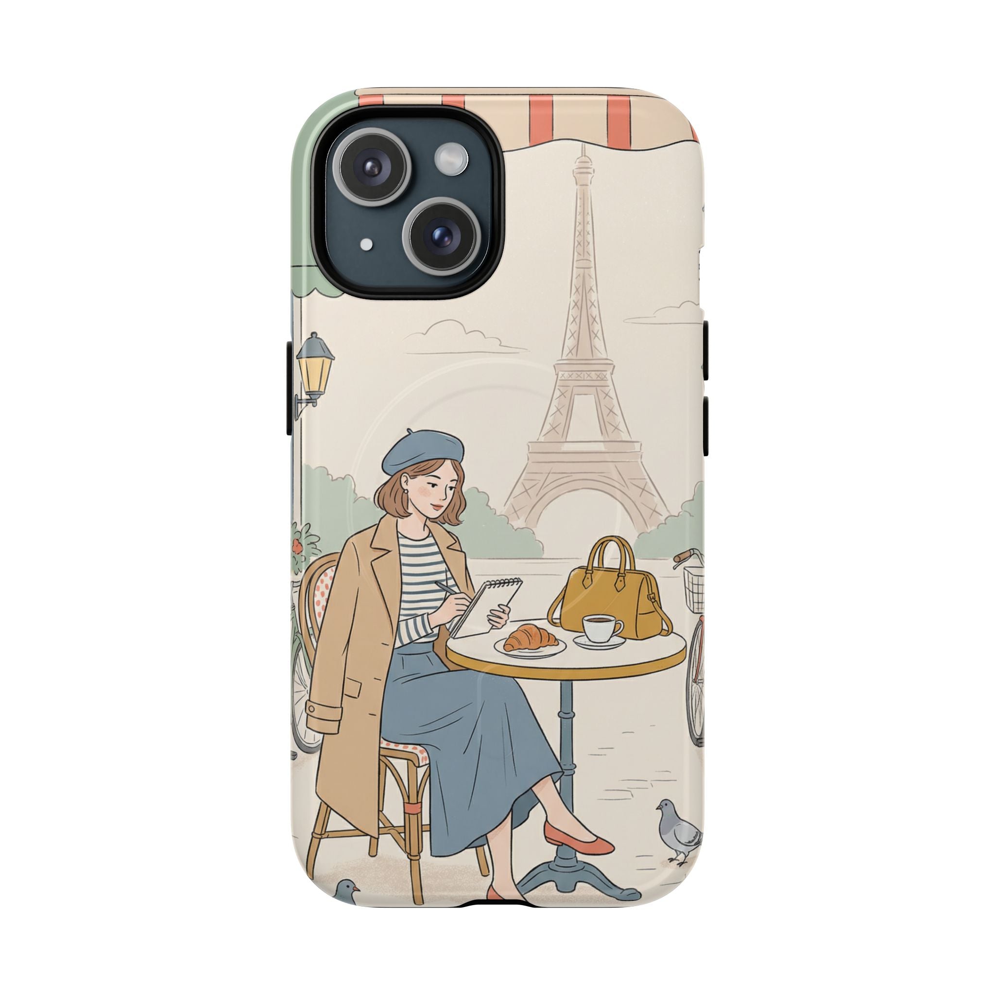 Paris Cafe MagSafe iPhone Case | Cute Vintage Eiffel Tower Travel