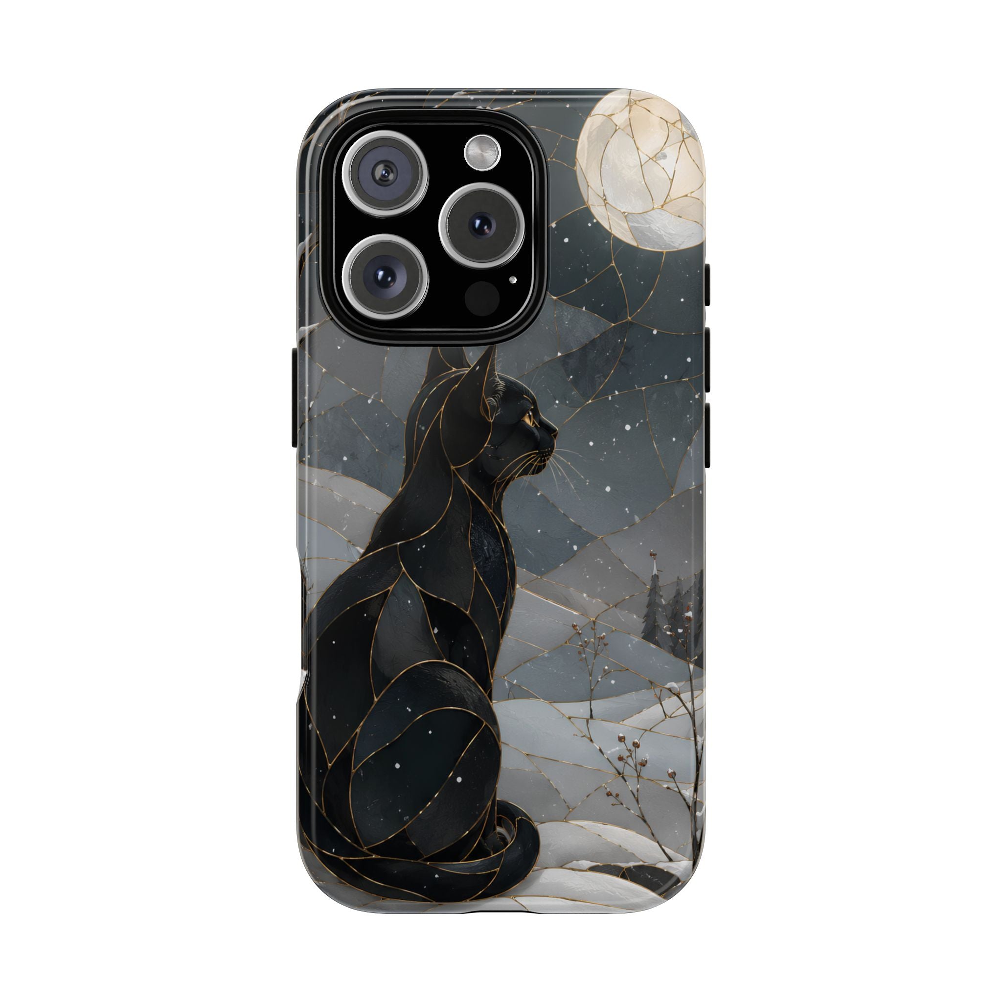 Black Cat iPhone Case | Moonlit Winter iPhone Case
