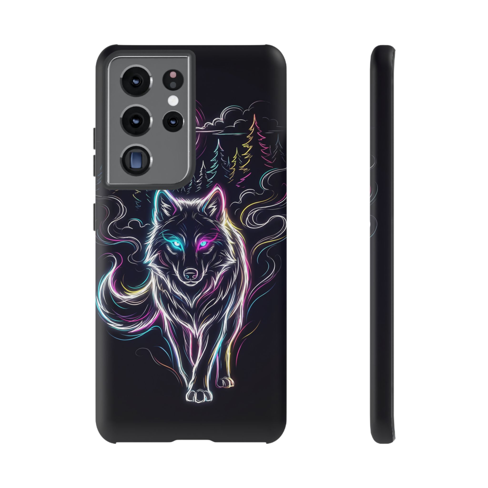 Neon Wolf Samsung Galaxy Phone Case | Mystic Glow Protective Tough Case