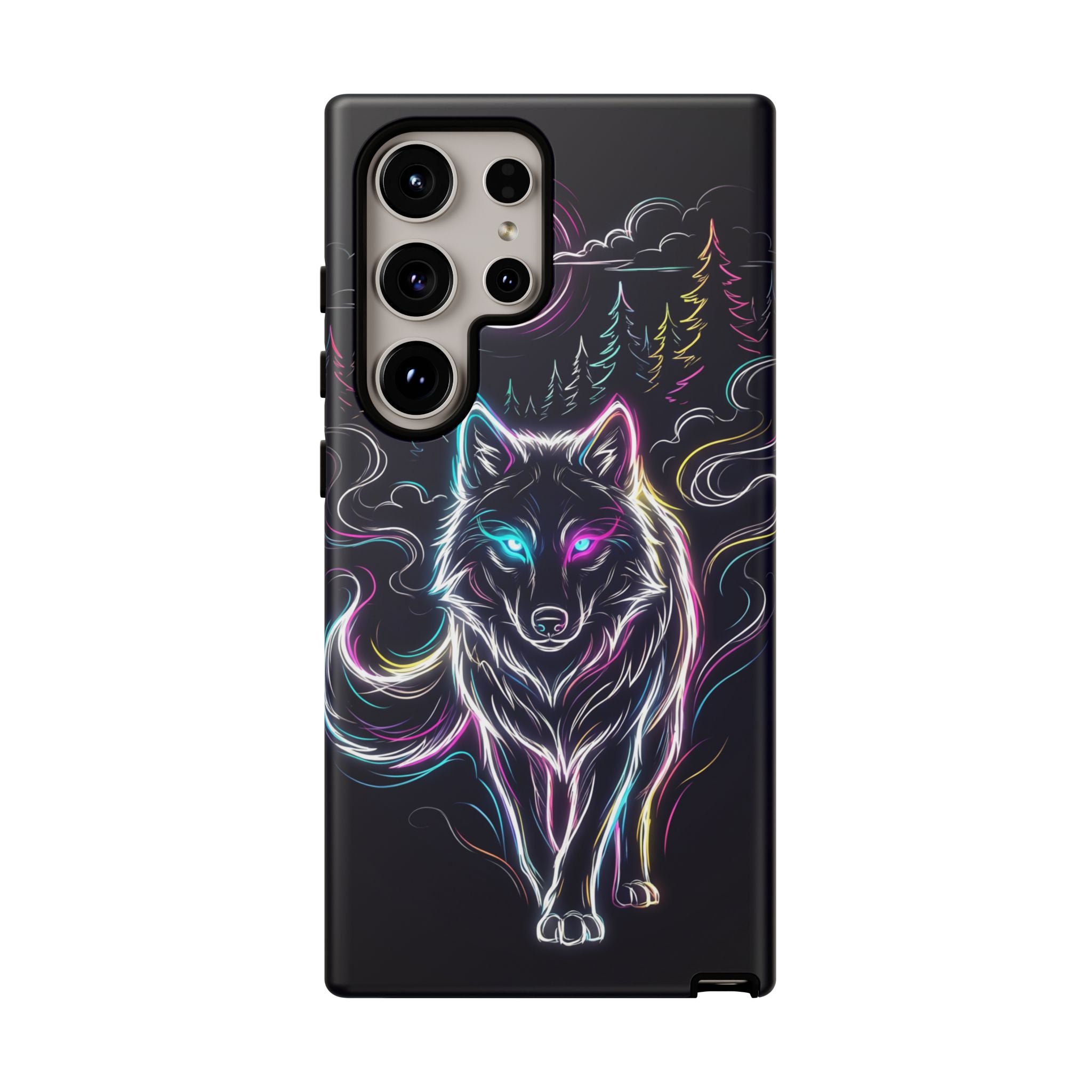 Neon Wolf Samsung Galaxy Phone Case | Mystic Glow Protective Tough Case