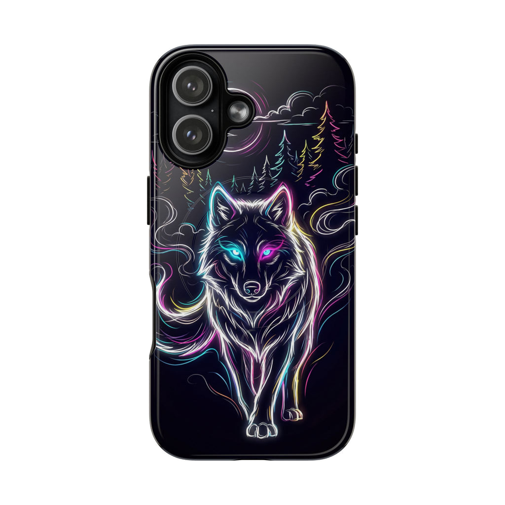 Neon Wolf MagSafe iPhone Case | Mystic Glow Protective Tough Case
