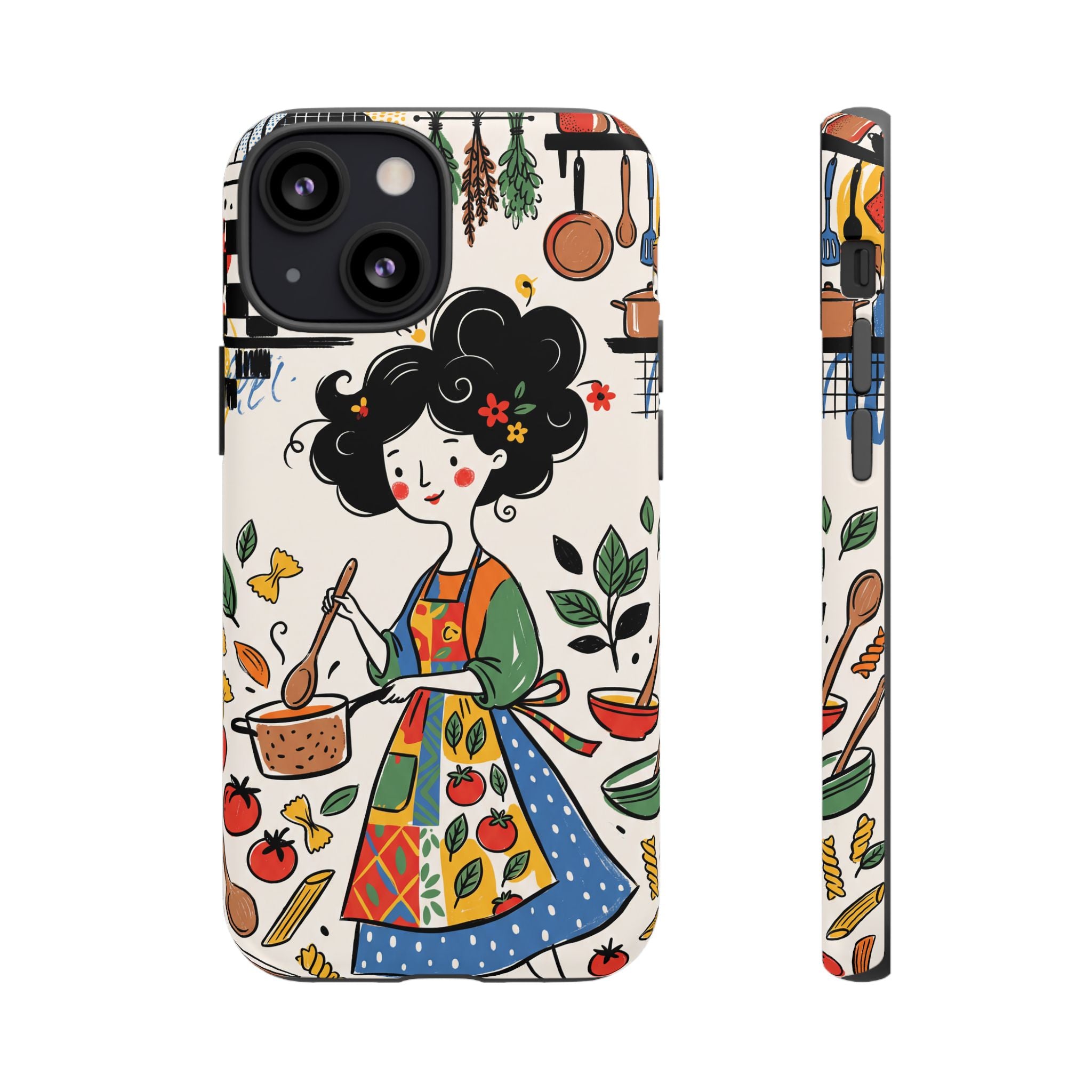Whimsical Chef Kitchen Illustration iPhone Case