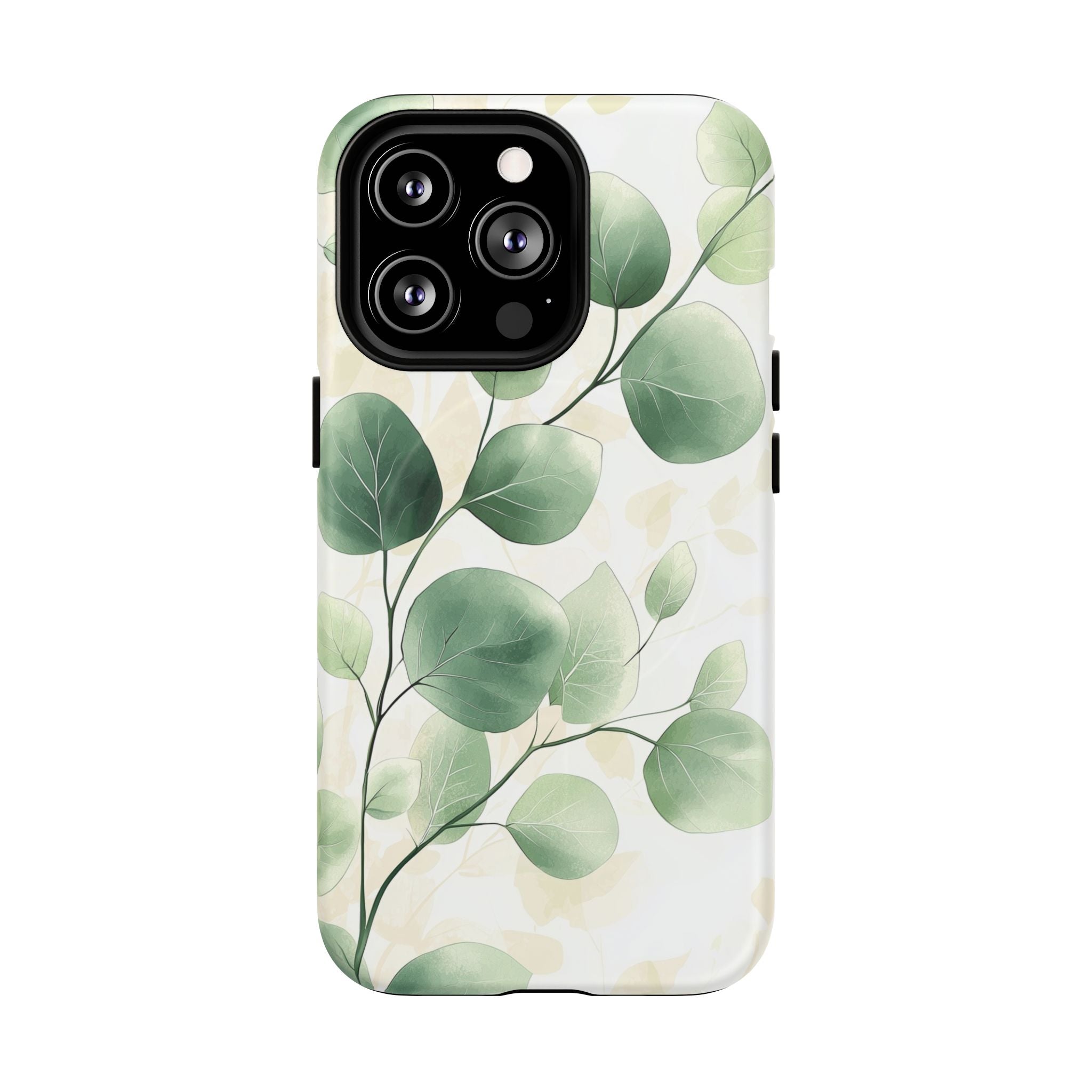 Botanical Eucalyptus Tough MagSafe iPhone Case | Green Watercolour Leaf