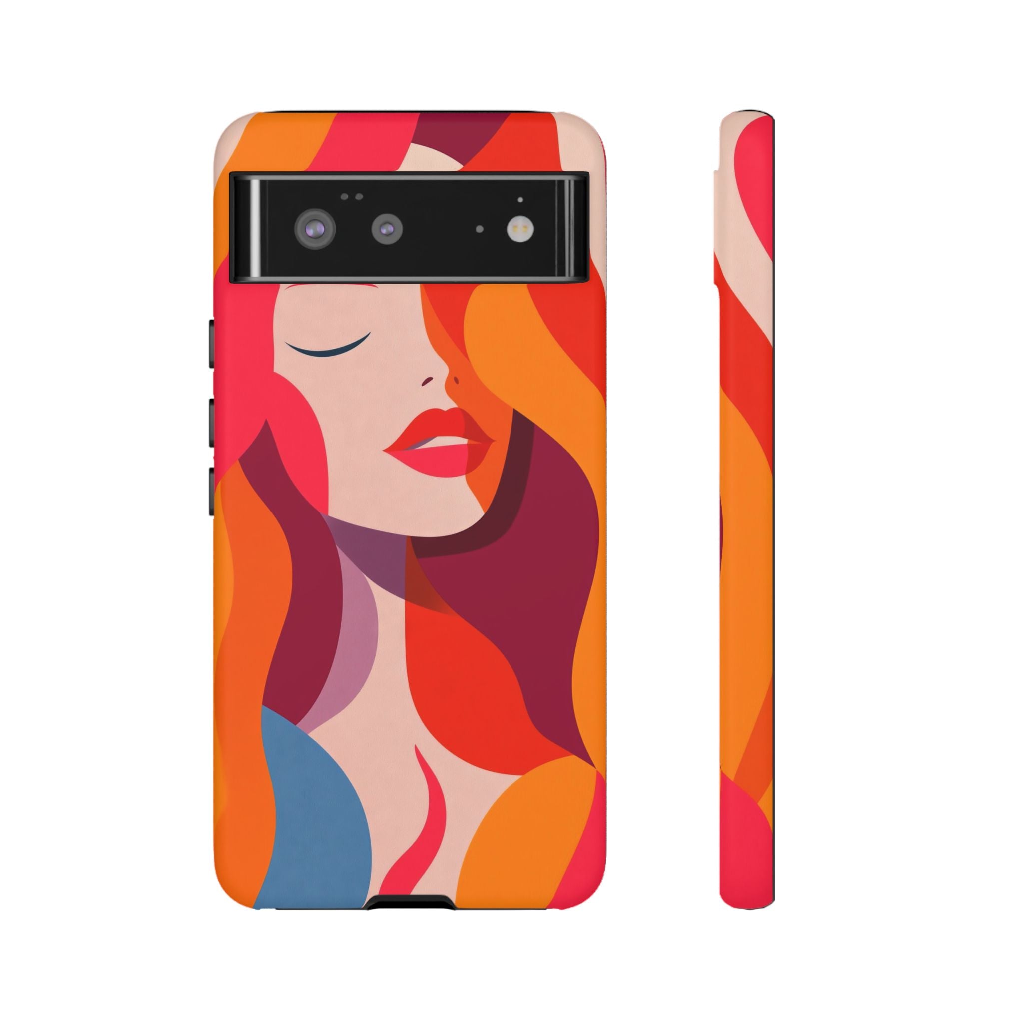 Retro Pop Art Woman Google Pixel Case | Bold Colourful Abstract Portrait