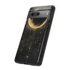 Moonlit Crescent Tough Google Pixel Case | Gold Stars Night Sky