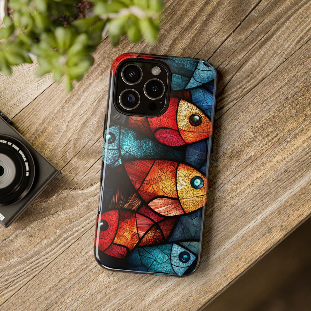 Fish Mosaic Tough iPhone Case — Colourful Artistic Fish Pattern