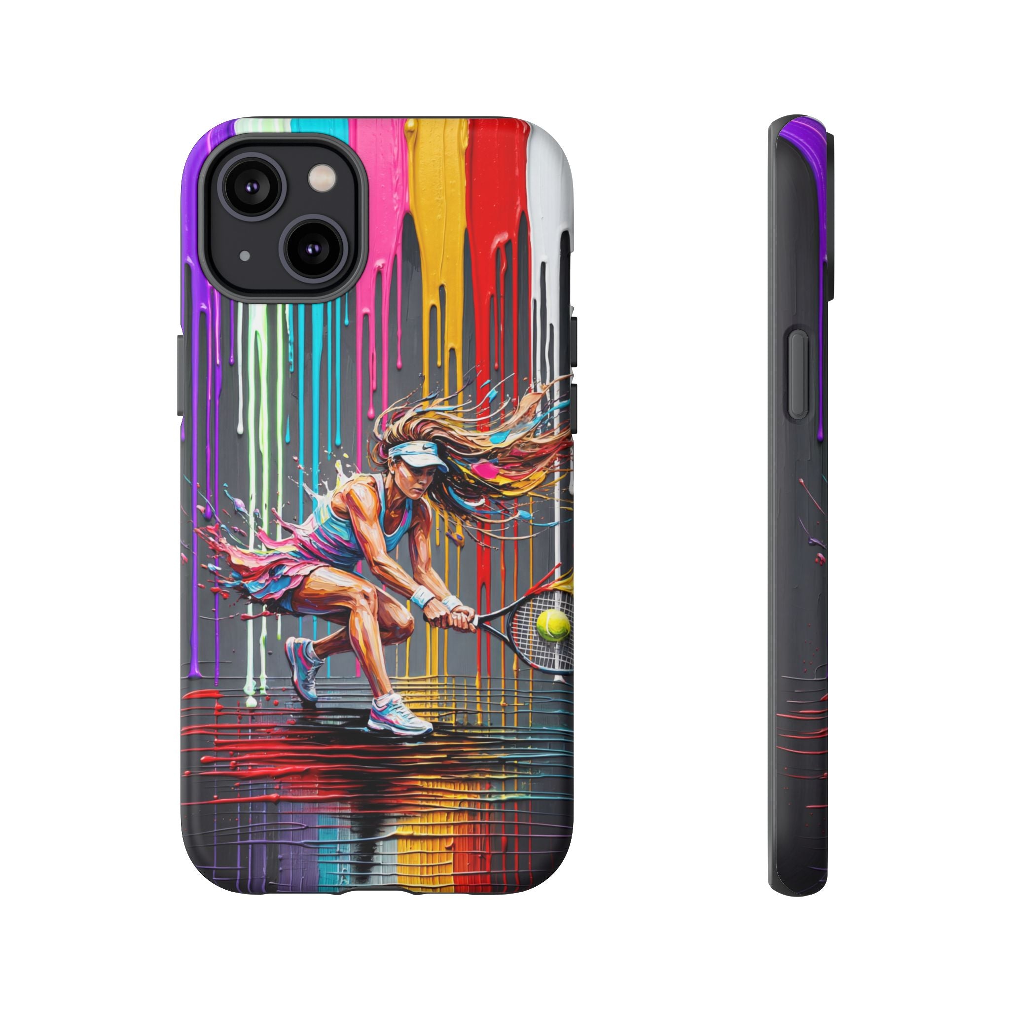Colour Splash Tennis iPhone Case | Vibrant Female Player Art