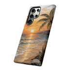 Beach Sunset Samsung Galaxy Phone Case | Coastal Ocean Art Cover