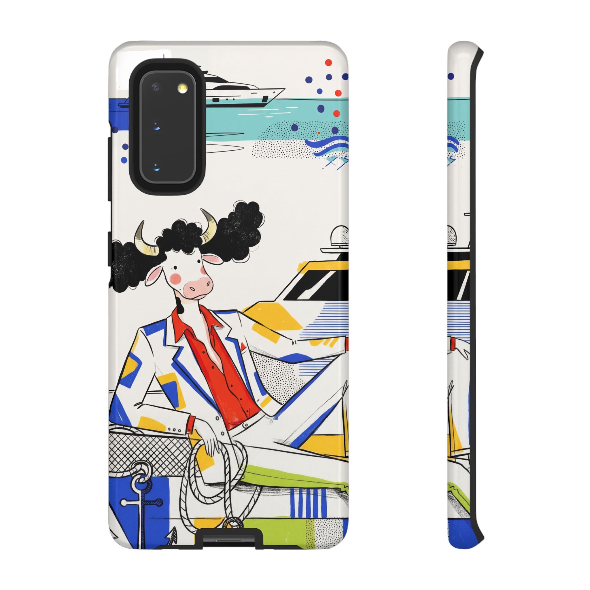 Nautical Cow Graphic Protective Samsung Galaxy Phone Case