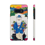 Dapper Polar Bear Wine Lover Illustrated Protective Samsung Galaxy Phone Case