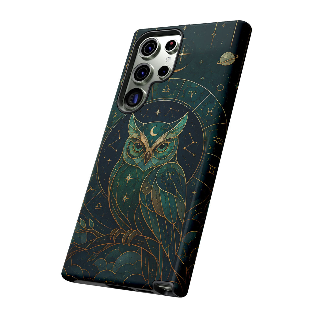 Moonlit Owl Samsung Galaxy Phone Case | Stained Glass Owl Phone Case
