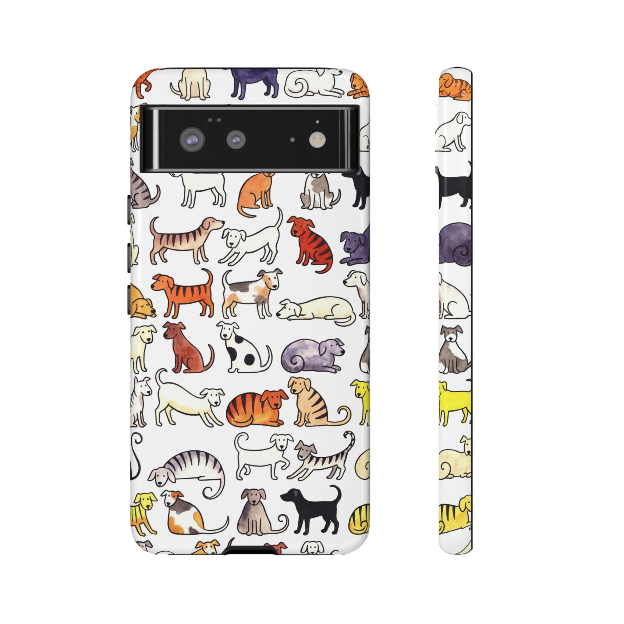 Dog Pattern Google Pixel Case | Cute Colourful Dogs