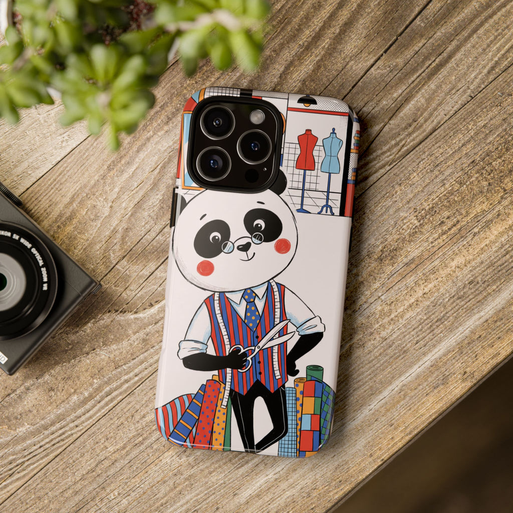 Panda Tailor iPhone Case | Cute Seamstress Cartoon